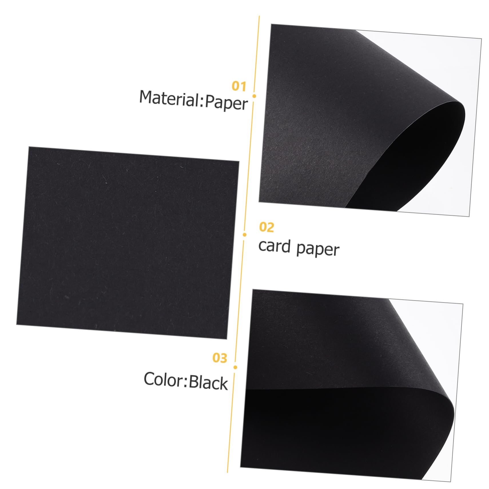 SEWACC 100pièces Papier Cartonné Noir Papiers Pour Loisirs Créatifs Fournitures De Bricolage Imprimante Vierges Pour Impression