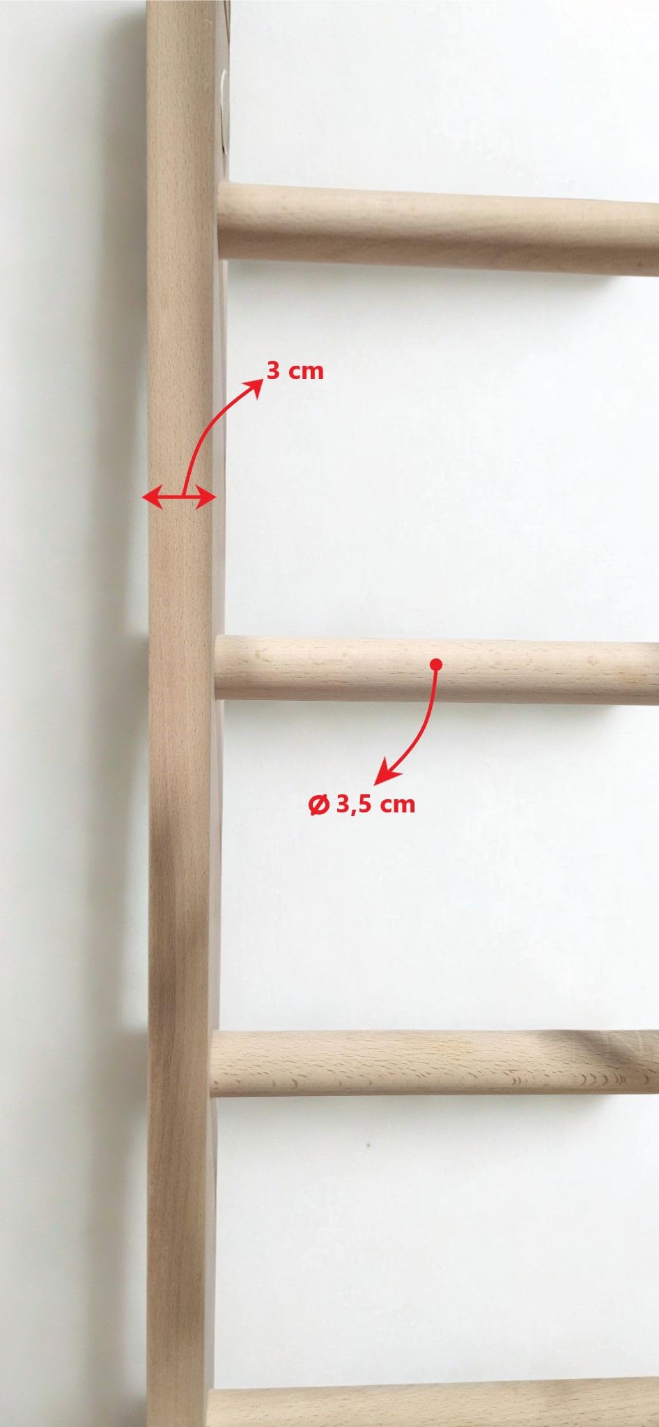 Schwedische Kinder-5-220-Farbe Sprossenwand aus massivem Buchenholz – Indoor Kletterwand & Turnwand für Kinder & Erwachsene – Sportgerät, Klettergerüst, Gym Holzspielgerät