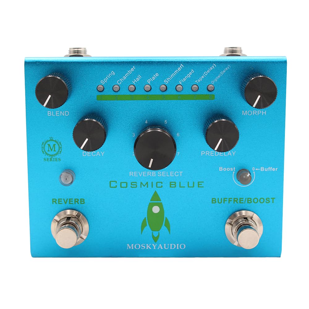 COSMIC BLUE 8-trybowy cyfrowy pogłos z buforem/wzmacniaczem efektów gitarowych True Bypass przełączanie