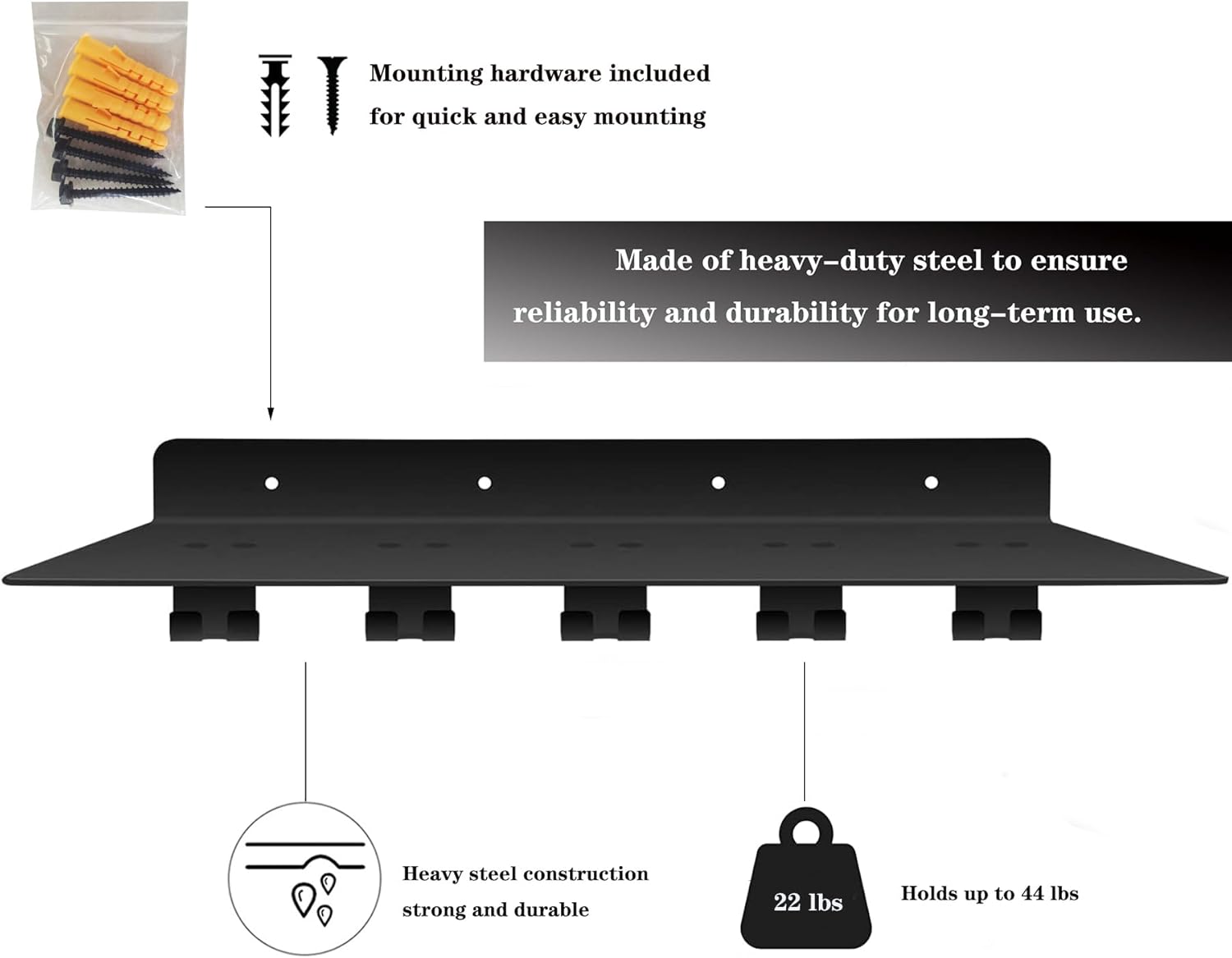 Fit for Tonal Accessory Floating Shelves Black Gym Rack Wall Mount Organizer Home Gym Storage Shelf Wall T Lock Shelf Workout Equipment Storage Rack Tonal Shelf