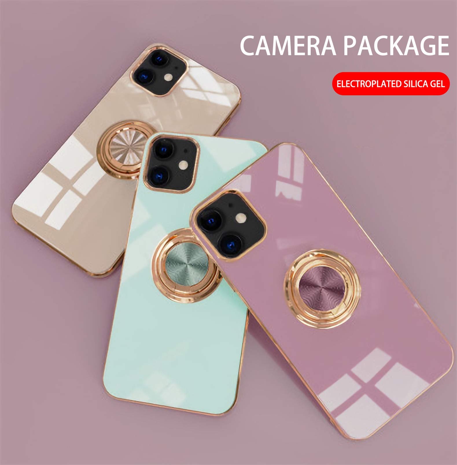 Jacyren Coque IPhone 12 Silicone Protection Cover IPhone 12 Très Mince Cover Protection Case IPhone 12 TPU Support De Téléphone De Voiture Magnétique Pour IPhone 12 (iPhone 12 6.1Pouce, Bleu Clair