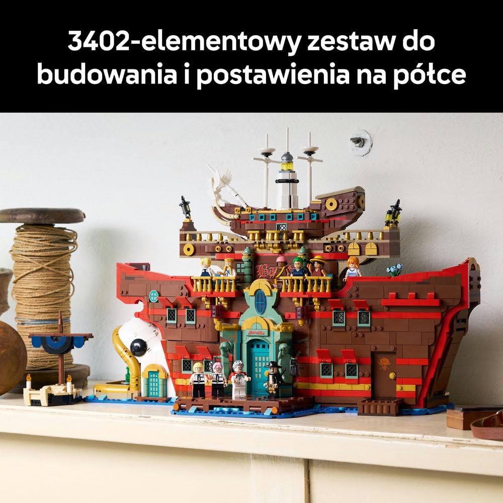 LEGO ONE PIECE Pływająca restauracja Baratie 75640 | Restauracja Baratie, zestaw dla dorosłych, prezent dla fana ONE PIECE, model do ekspozycji, 3402 elementy