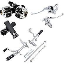 Chrome 前向控制连杆套件,1 英寸车把开关,带左离合器杆右液压制动主缸 25 毫米手柄兼容 96-03 哈雷运动型 XL883 XL1200