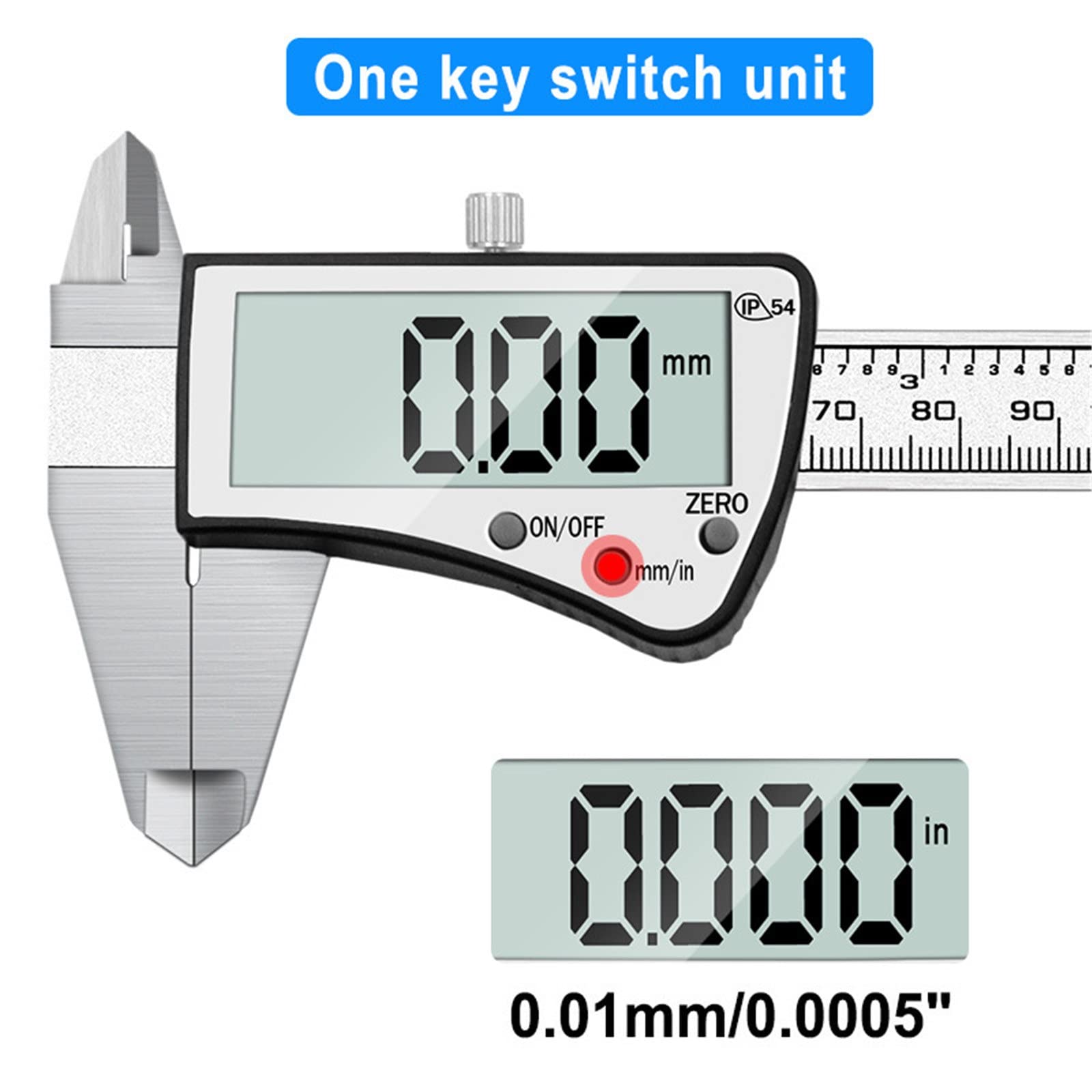Calibrador Electrónico Digital Calibre Vernier Digital De 150 Mm, Calibrador Electrónico De Acero Inoxidable para Uso Doméstico E Industrial,Noir-0-150mm