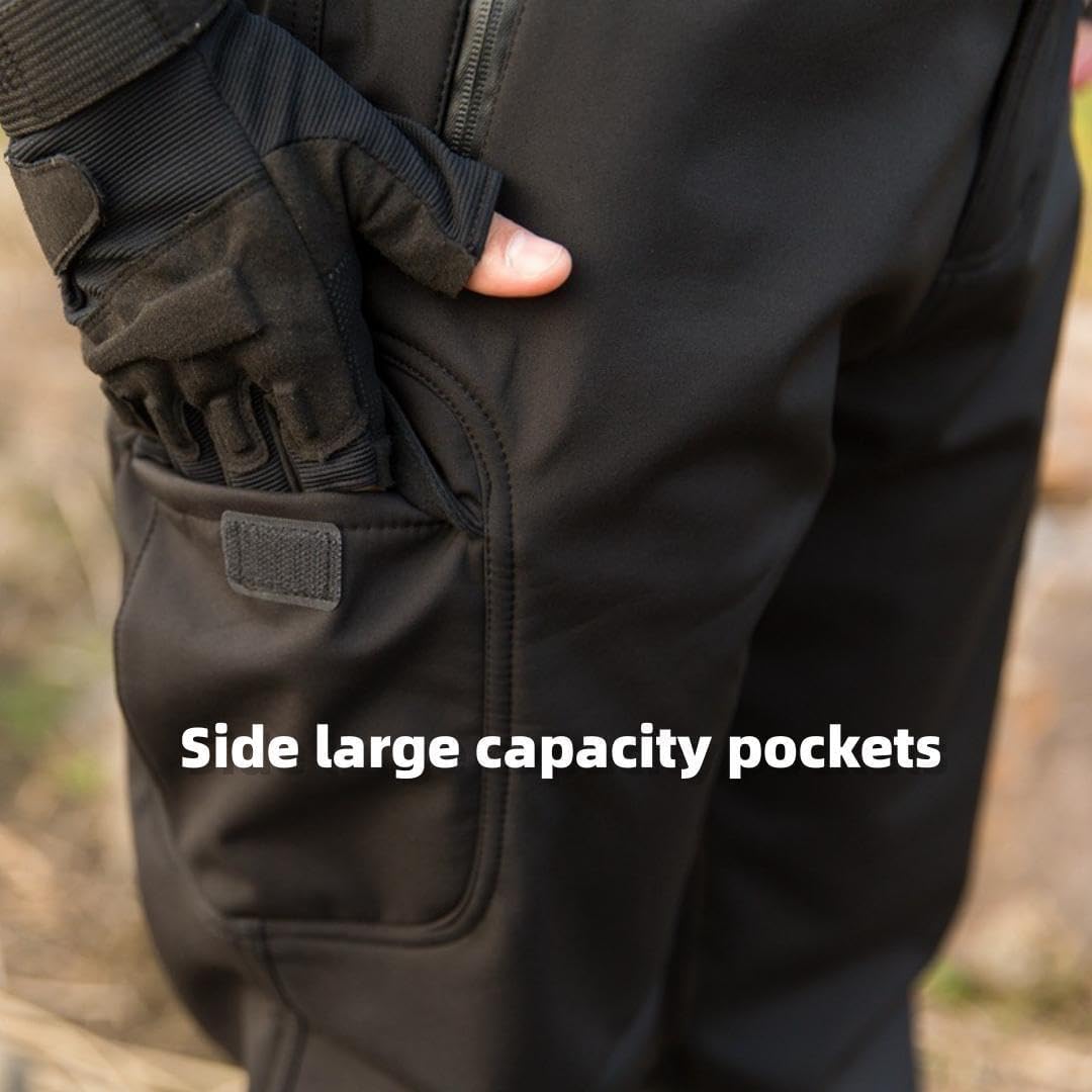 Soft Shell Outdoor Hunting Camping Waterproof Camouflage Multitask Fleece Warm Wear-Resisting Pants