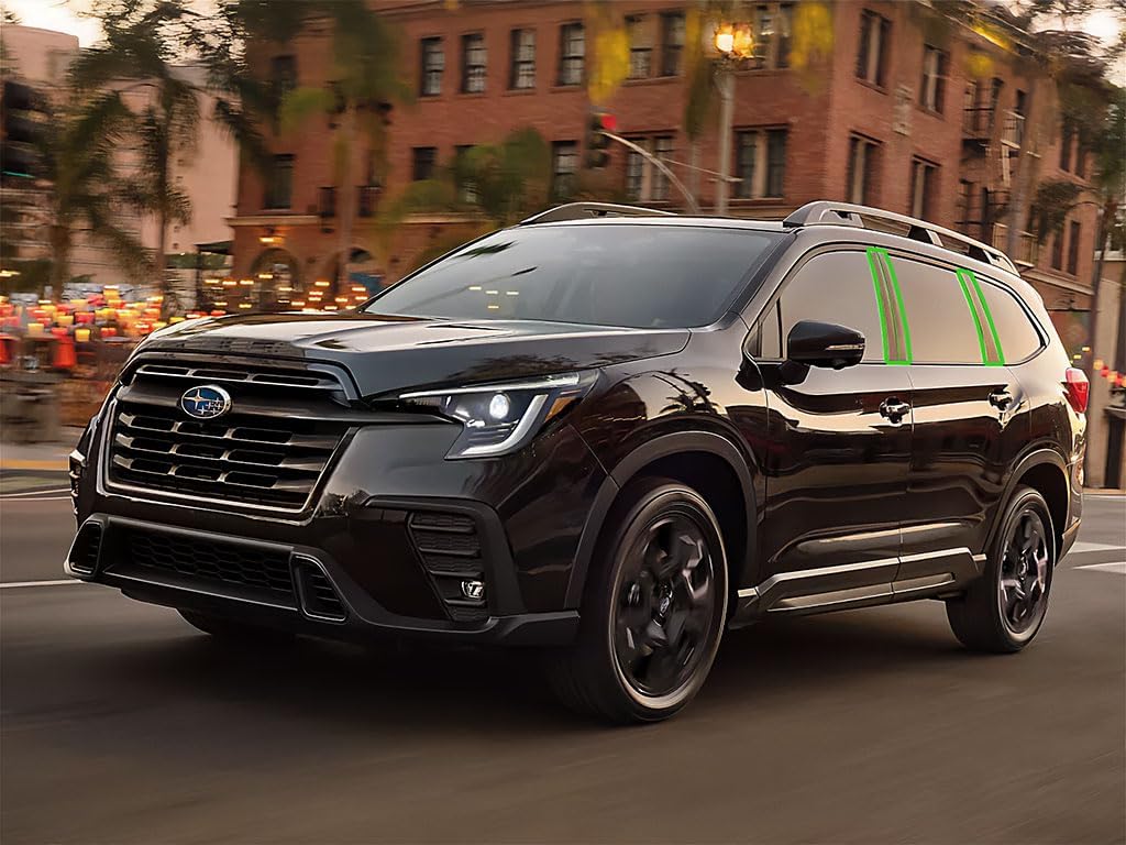 Rvinyl Pillar Post Pre Cut Window Trim Kits in Matte Black Compatible with Subaru Ascent 2019-2024 - Adhesive Backs