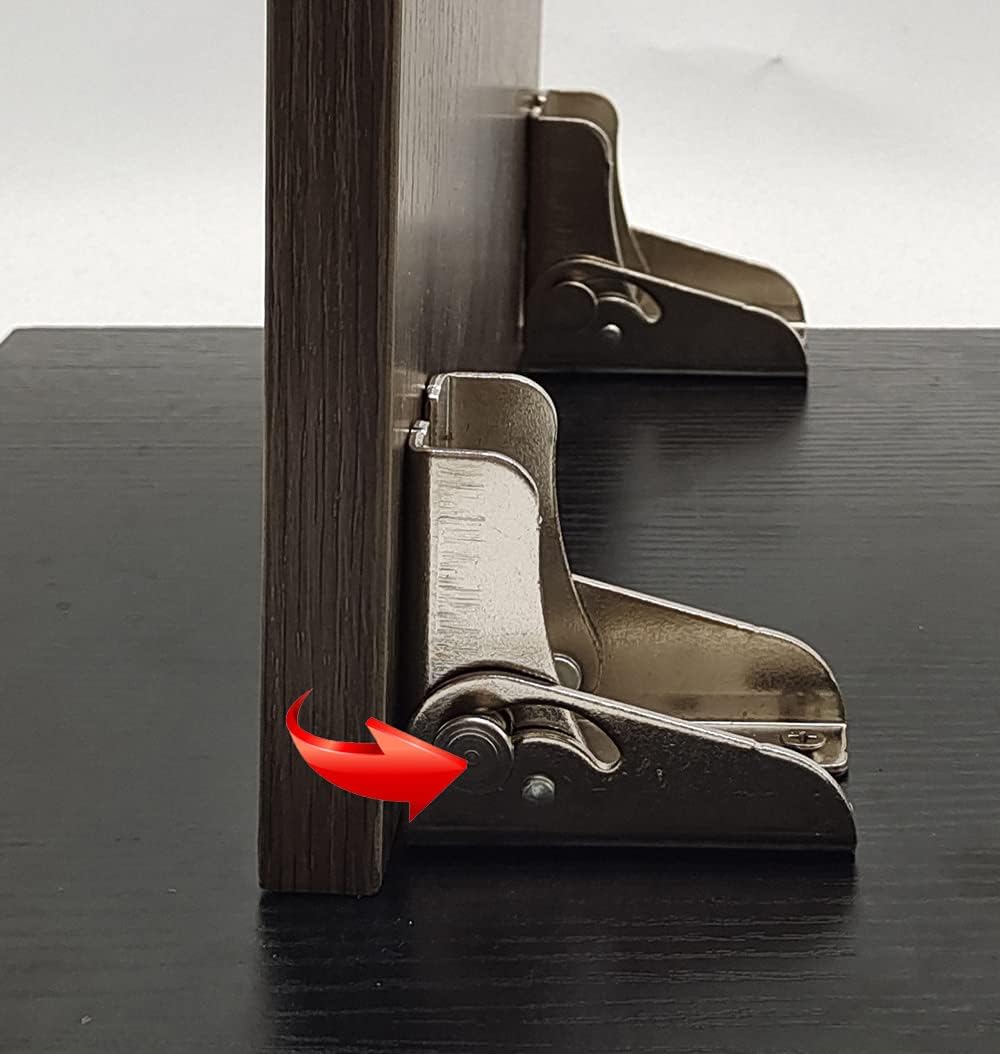 Technical drawing with hinge dimensions in millimeters