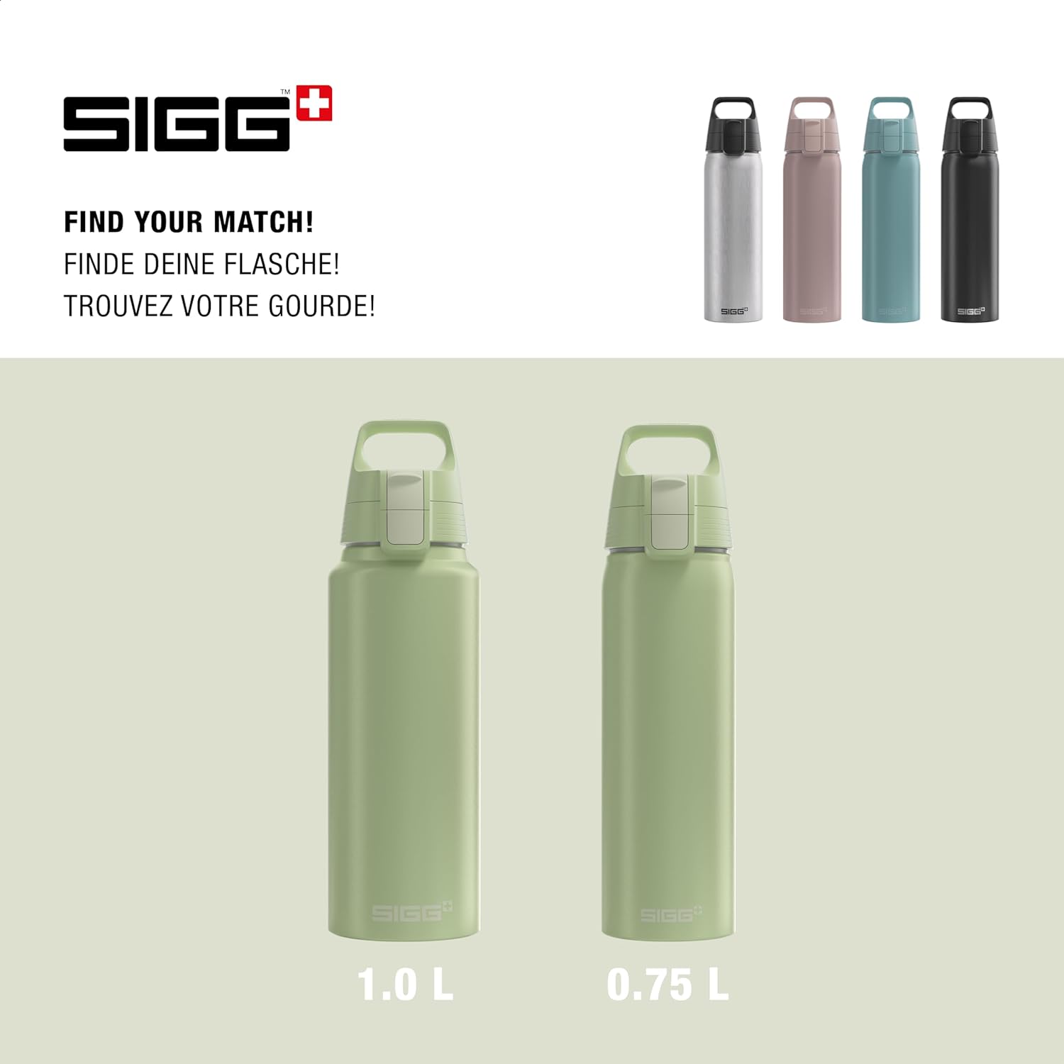 SIGG - Aluminium Water Bottle - WMB Pathfinder Aluminium - Climate Neutral Certified - Suitable for Carbonated Drinks - Leak-Proof - Light as a Feather - BPA-Free - Outdoor - Eco Green - 0.75 L