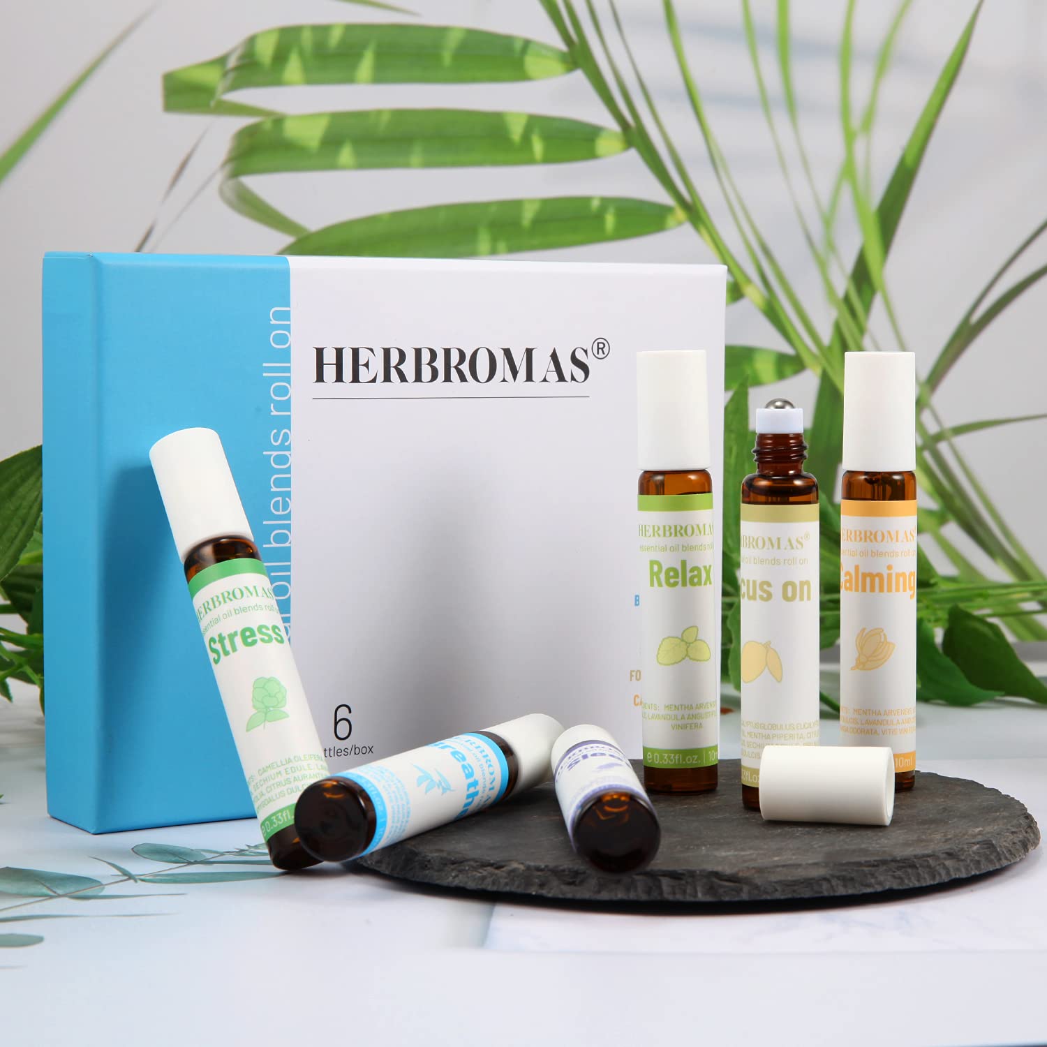 Zestaw olejków eterycznych do aromaterapii, gotowa do użycia, naturalna mieszanka olejków eterycznych, odprężający prezent dla kobiet i mężczyzn, 6 sztuk x 10 ml do użytku domowego