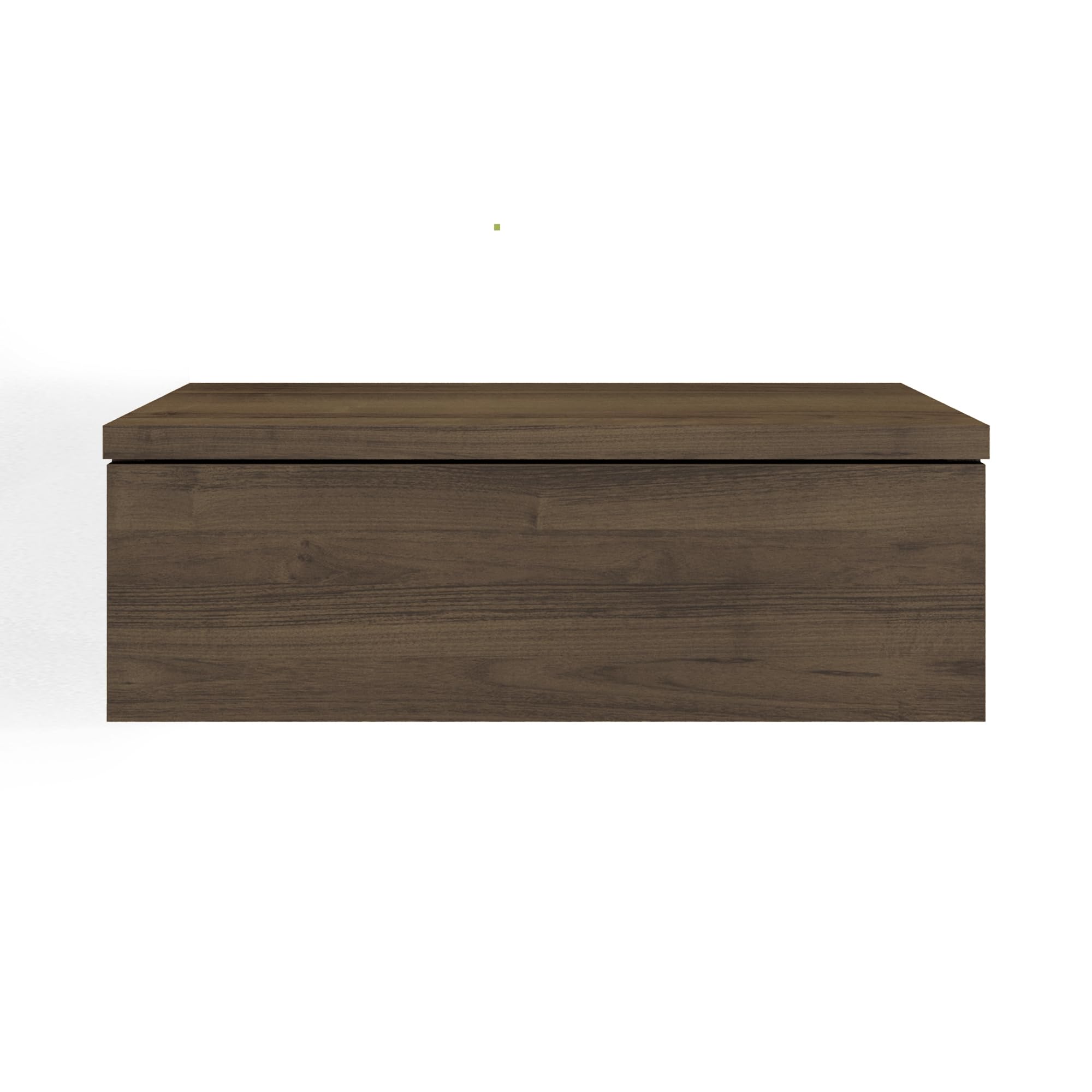 Komto Regał Ścienny z Szufladą - Zestaw 2 Sztuk Półki Wiszące na Ścianę Szafki Nocne do Sypialni Salonu Kolor Orzech | Monaco 42 X 30 X 15 Cm