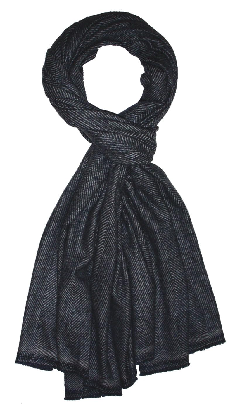 Lorenzo Cana Sciarpa da uomo, 100% cashmere, soffice e leggera, in cashmere, colore grigio, motivo a spina di pesce, fibre naturali 7872011