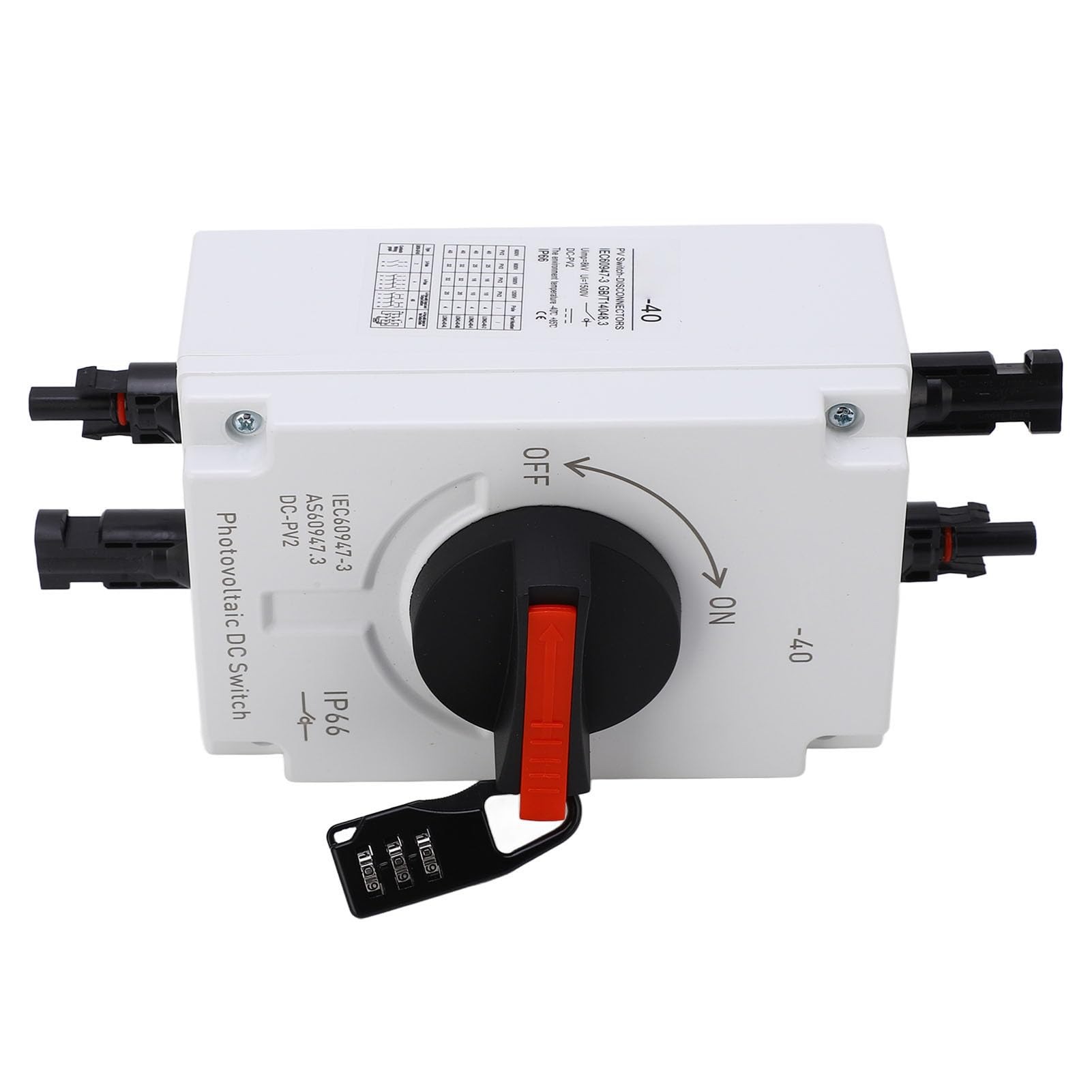 Keenso Interruptor de Desconexión Solar PV 32A IP66 Impermeable