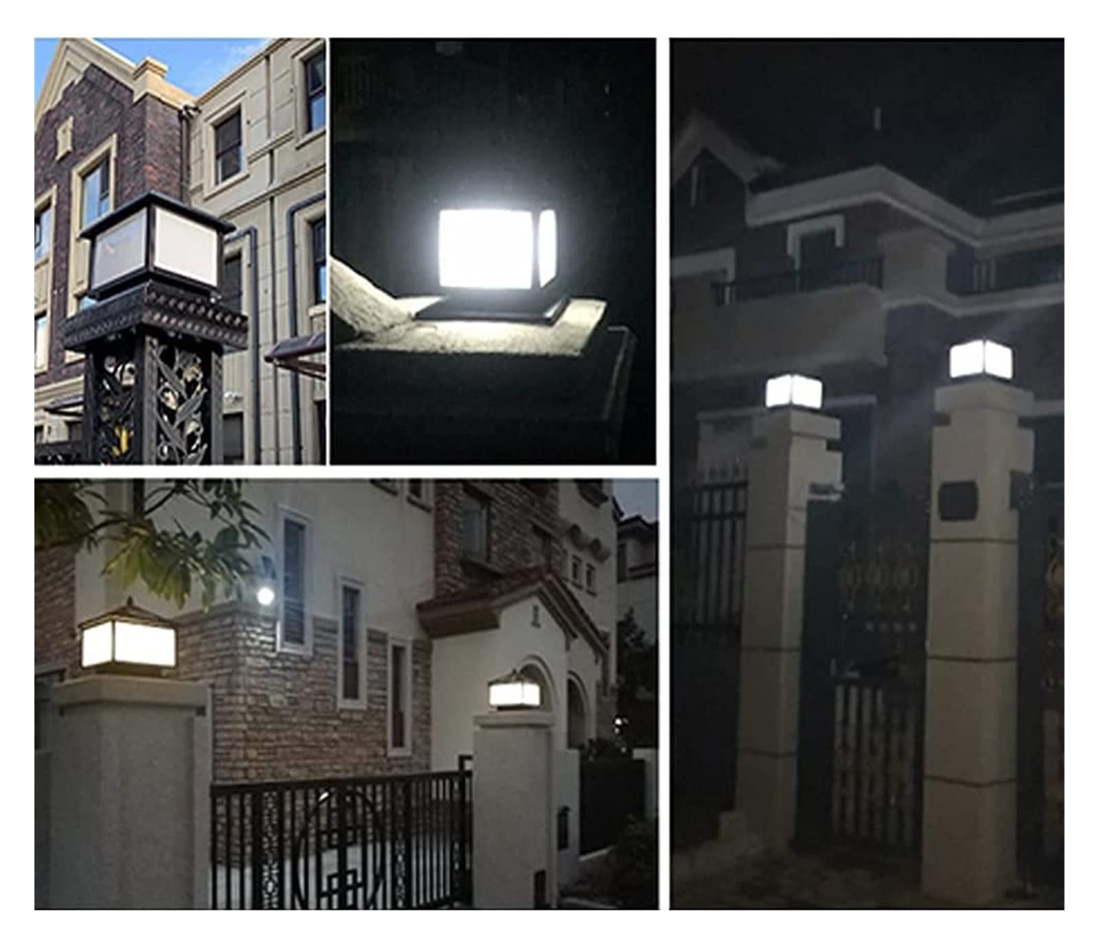 Lampy Zewnętrzne Na Słupach Oświetleniowych, Lampy Na Podwórku, Lampy Solarne Na Słupach Aluminiowych, Lampy Słupkowe, Lampy Na Słupkach Ogrodzeniowych, Lampy Zewnętrzne(Noir-Wysokość 35 Cm)
