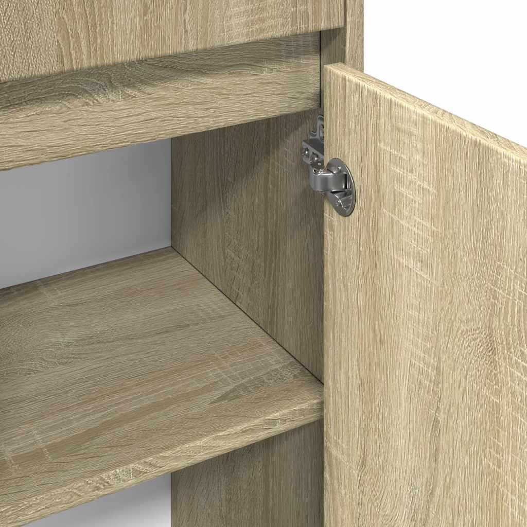 vidaXL Mobile da Bagno Rovere Sonoma 30x30x95 cm in Legno Multistrato, armadietto da Bagno, unità da Bagno, credenza da Bagno, portaoggetti da Bagno