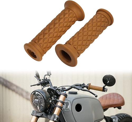 KEEPDSGN Empuñaduras de goma universales para motocicleta de 78 pulgadas, 0.866in y 1 pulgada, 0.984in, antideslizantes para manillar - marrón,