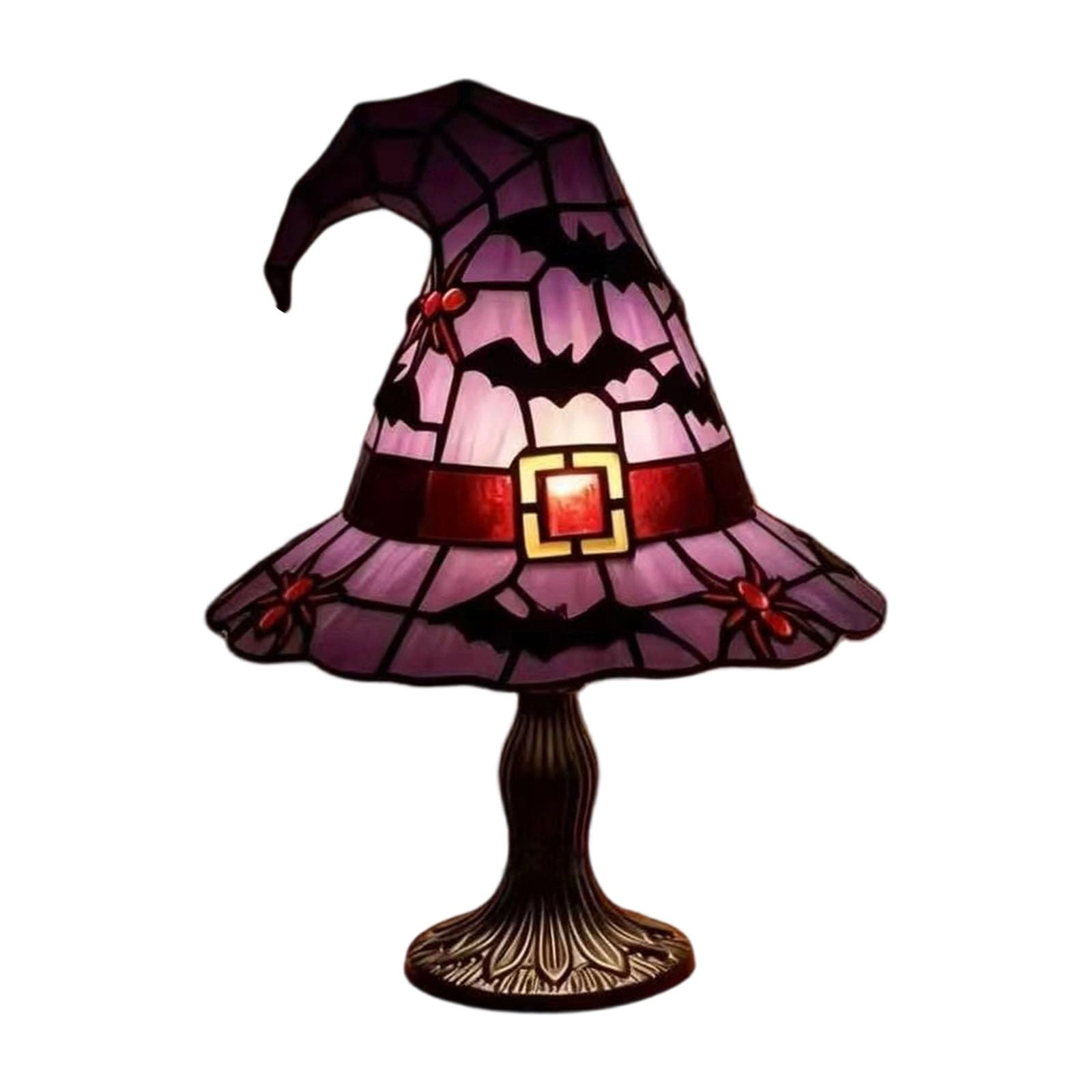 USB Halloween Witch Hat Night Light, Decorative Resin Table Lamp, Soft Glow for Desk Bedroom and Entryway Decor Holiday Room Accent Shelf Light Fall Tabletop Glow Resin Decor Lamp Bedside Mood Dorm