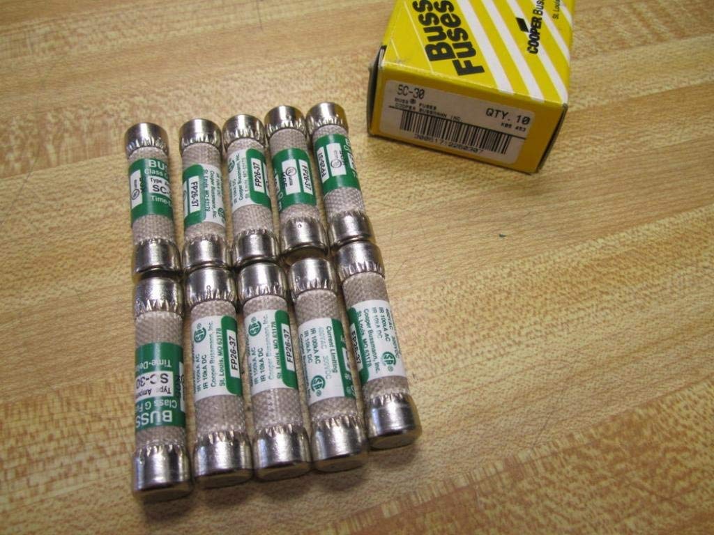 PACK OF 10 FUSES SC-30 Buss class G Time-Delay 30A 480V