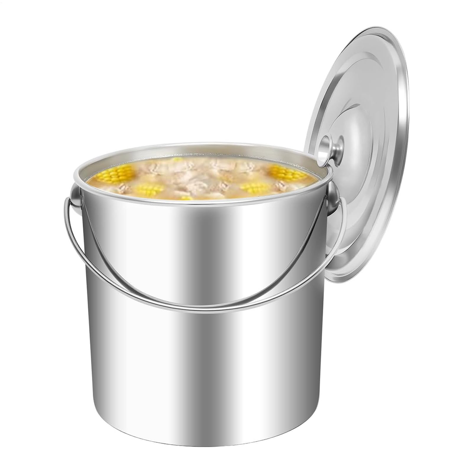 Pojemnik do przechowywania żywności ze stali nierdzewnej, uniwersalny organizer na soup owsiankę, pojemnik do przechowywania ryżu, akcesoria domowe, srebrny
