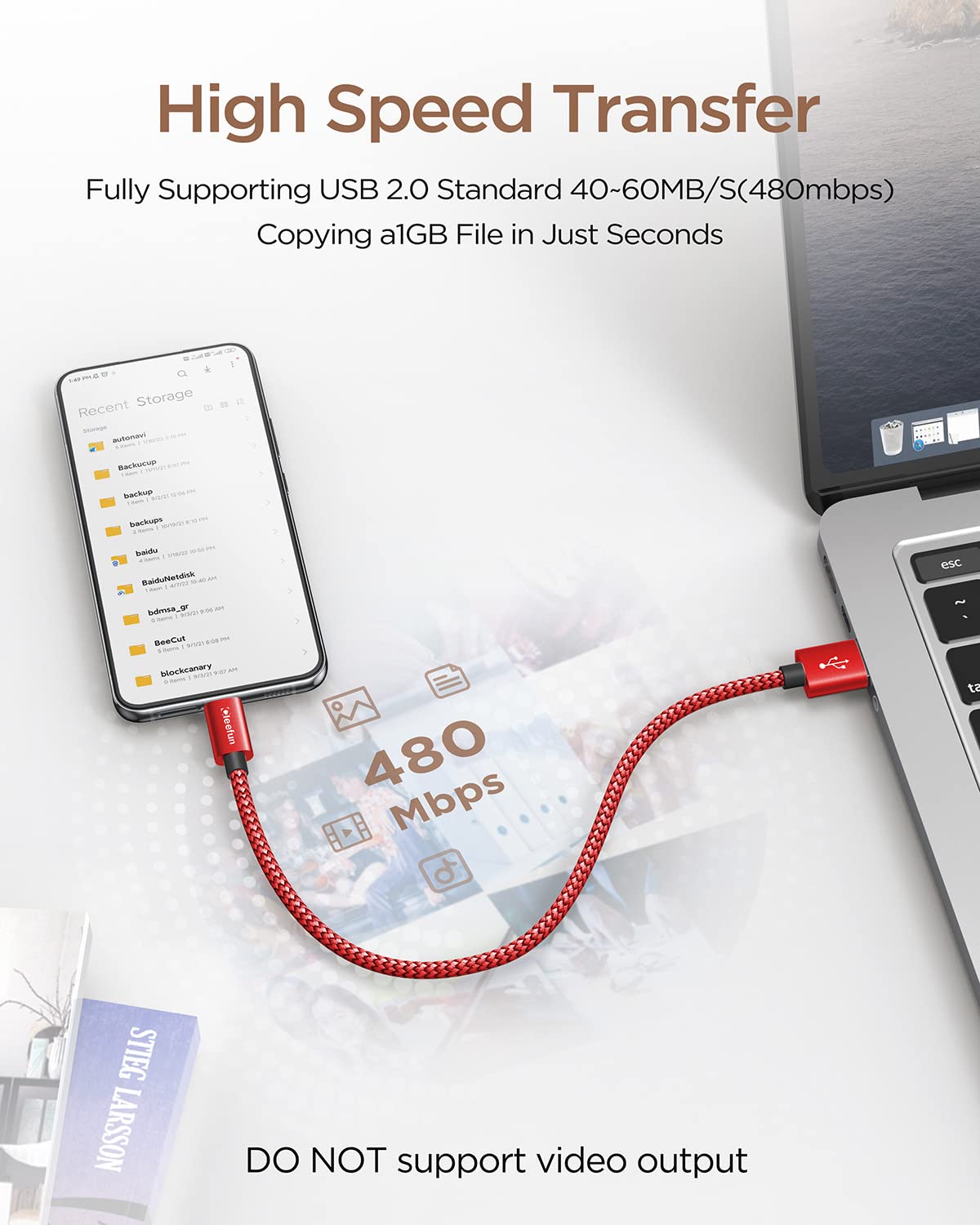 CLEEFUN Cavo corto USB C [2 pezzi, 0,3 m], USB A a USB di tipo C ricarica veloce cavo in nylon compatibile con Galaxy S10 S9 S8 S20 Plus S10 Lite, A71 A51 A40 A20e, Moto G7 G8 Plus, G8 Power