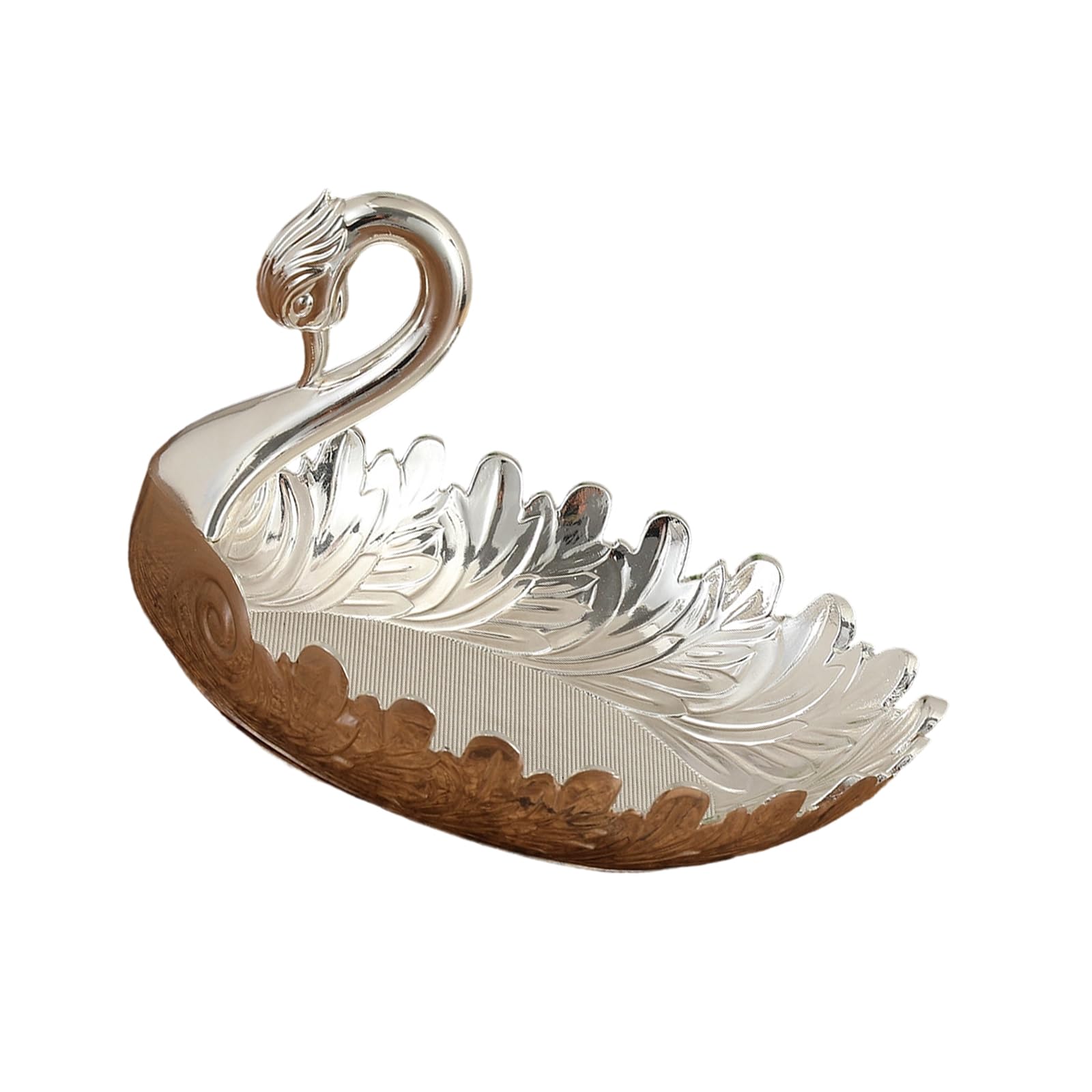HDOYTXXM Zn Alloy Cygnet Fruit Plate for Nut Candy Snacks Home Decor Serving Dessert Tray