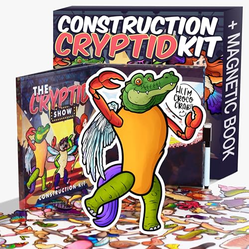 Cryptid Construction Kit Magnets Build a Monster Set with 309 000+ Combos Magnetic Book & Speech Bubbles Funny Fridge Magnets for Kids & Adults Mix & Match Magnet Animals Creatures & Cryptids