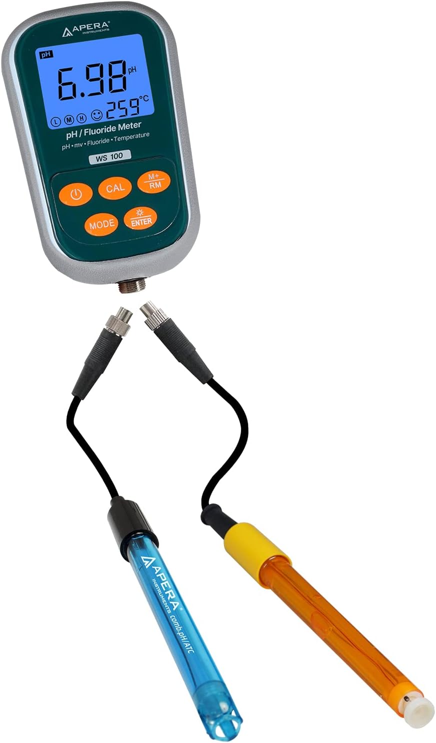Apera InstrumentsLLC AI4725 WS100 Fluoride/pH Portable Meter Kit with 3-in-1 Fluoride Probe