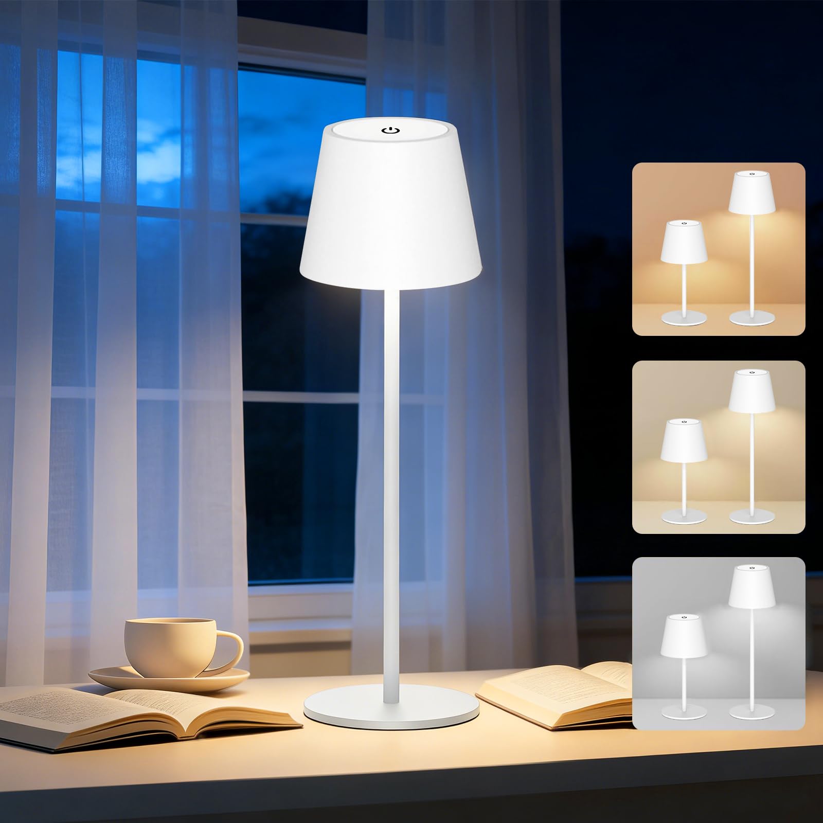 ANTELA Lampada da Tavolo LED Senza Fili Ricaricabile per Interni/Esterni