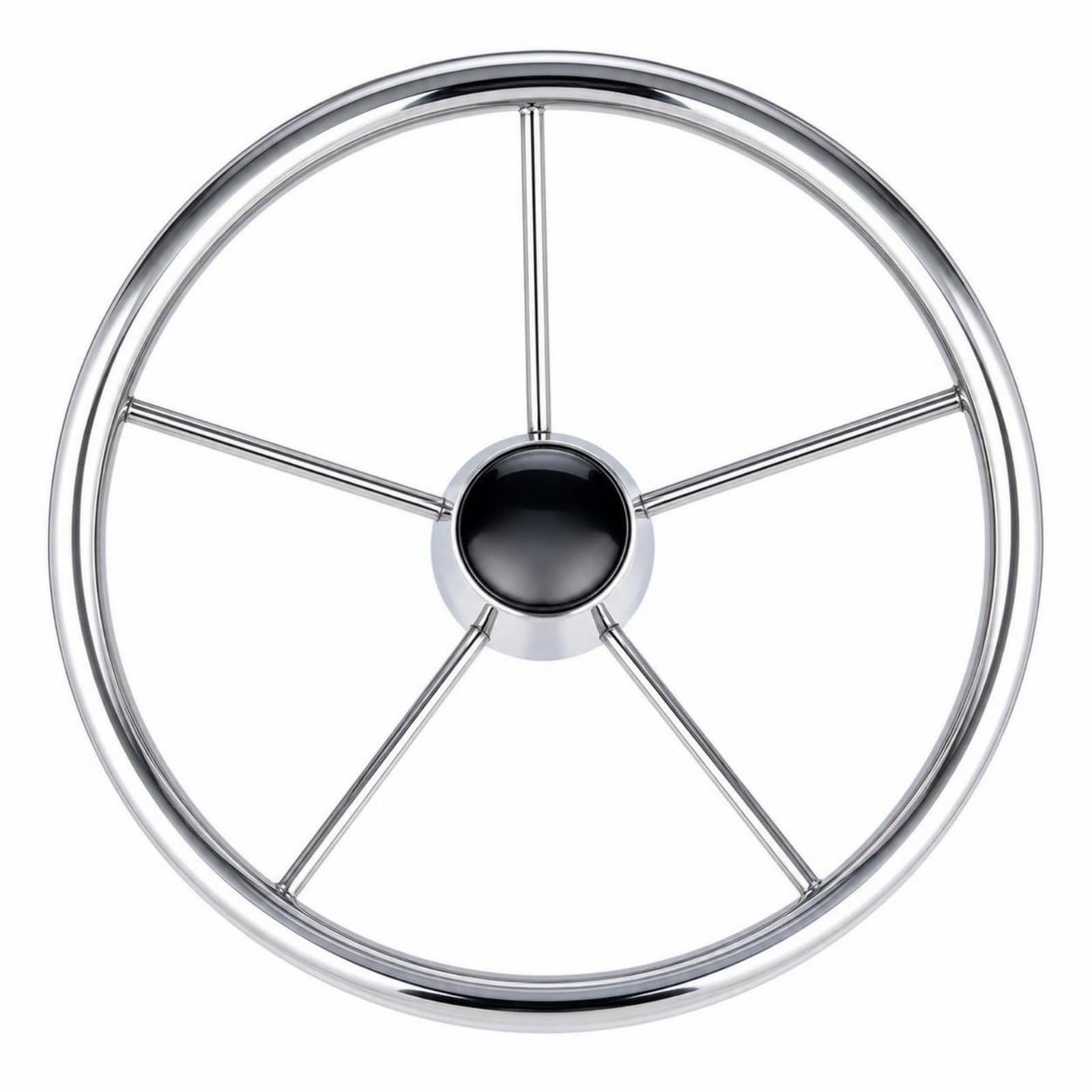 Volante Barca Volante Timone Ruota Timoneria Inox Marino Finitura Specchio Compatto E Resistente Risposta Sensibile Installazione su Timonerie Comuni Adatto a Tender Piccole Imbarcazioni