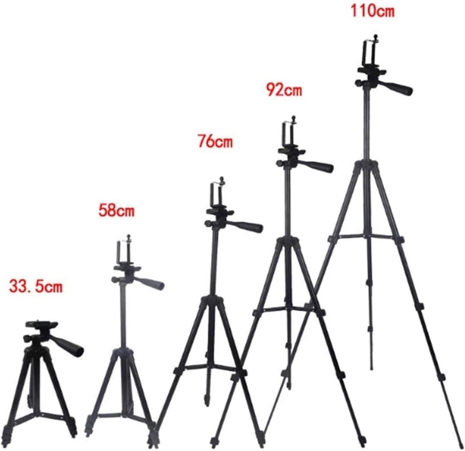 Phone Tripod Stand Aluminum Lightweight Tripod for Camera and Phone Cell Phone Tripod with Phone Holder Compatible with iPhone Android