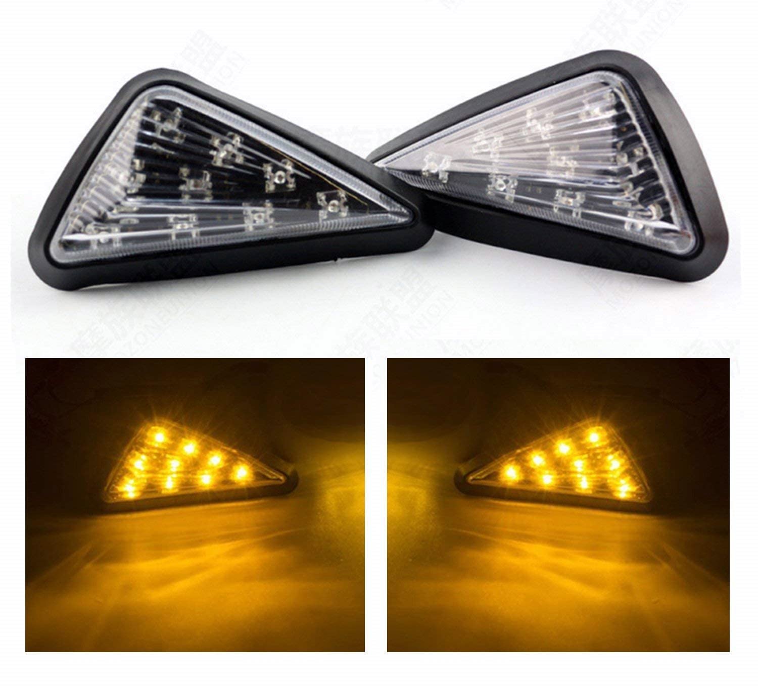 R15 V2/ V3/ V4 & M Smoke Triangle Flush Mount LED Turn Signals Blinker/Indicator For Yamaha R15 All Models Bike