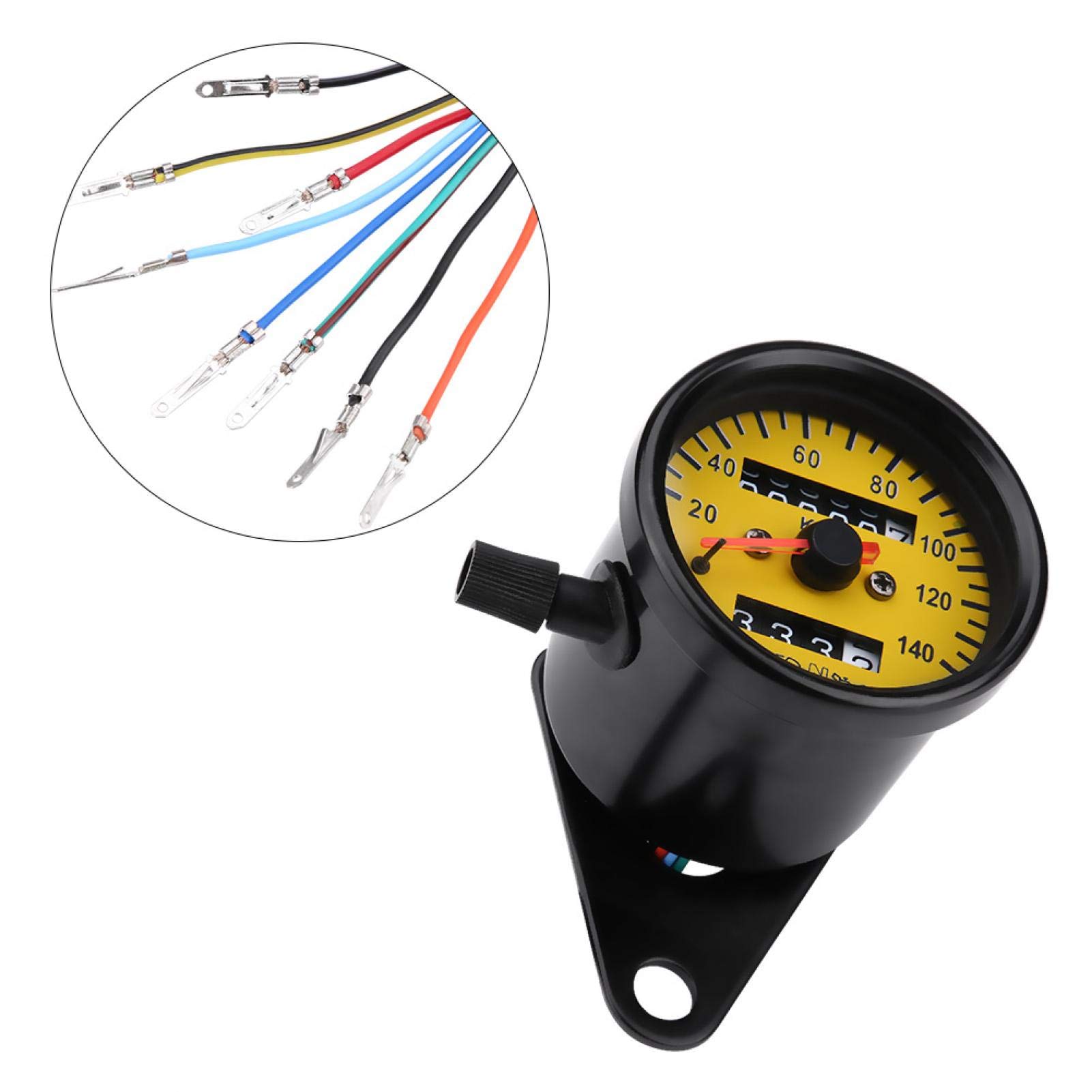Indicatore del tachimetro, indicatore del tachimetro del contachilometri del motociclo nero da 60 mm con indicatore