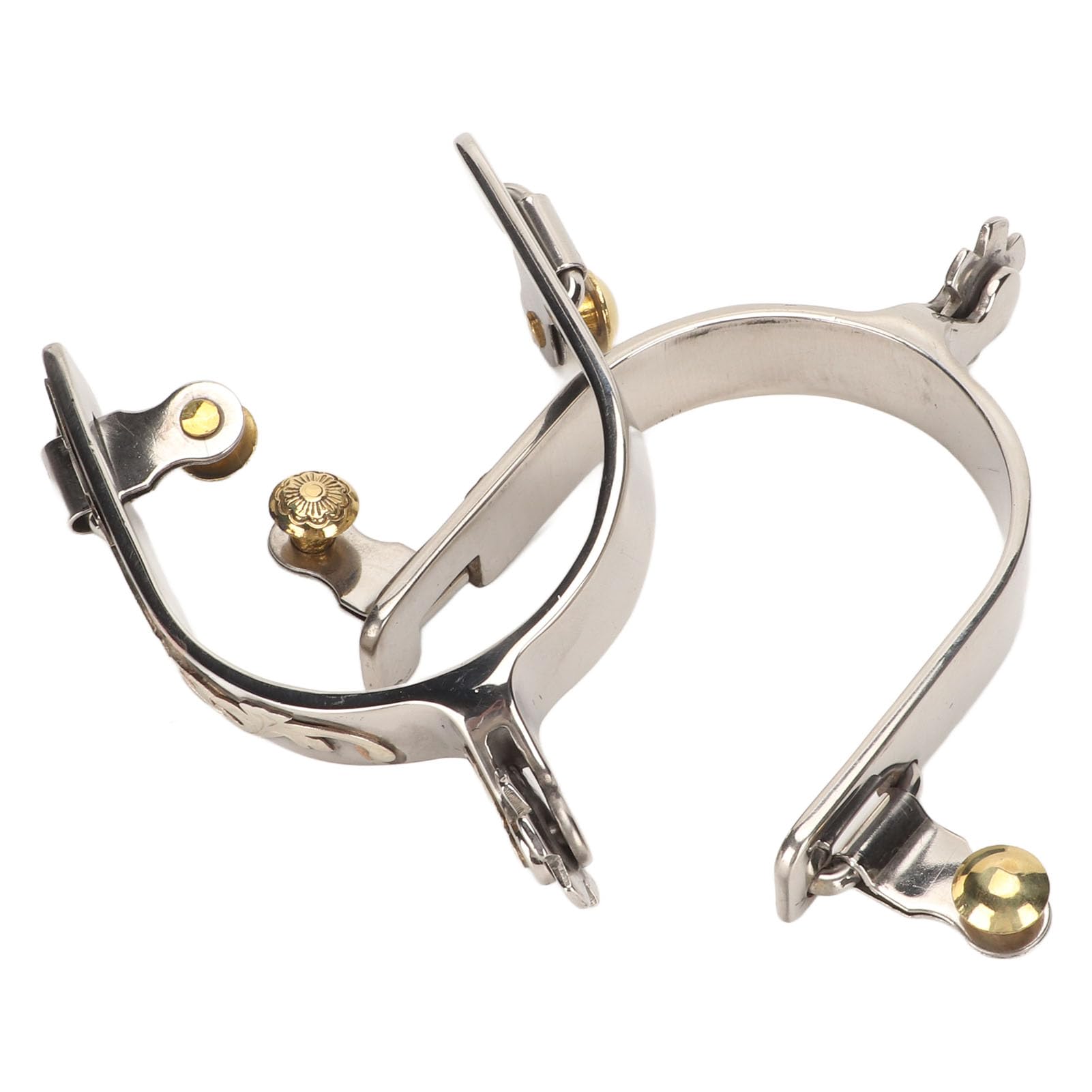 1 par de espolones para botas de acero inoxidable para mujeres y jinetes, accesorios decorativos fiables y de alta dureza