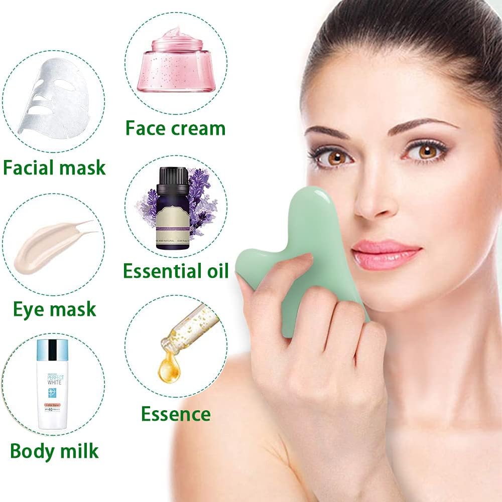 TAUBE Natural Guasha Stone, Gua Sha Facial Tool for Body Face Massage Jade Scraping Board for SPA Acupuncture Therapy Trigger Point Treatment : Health & Household