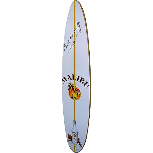 Malibu Rum Surfboard Wall Decor - 46.5 in x 11 in x 1/2 in (Indoor use only).