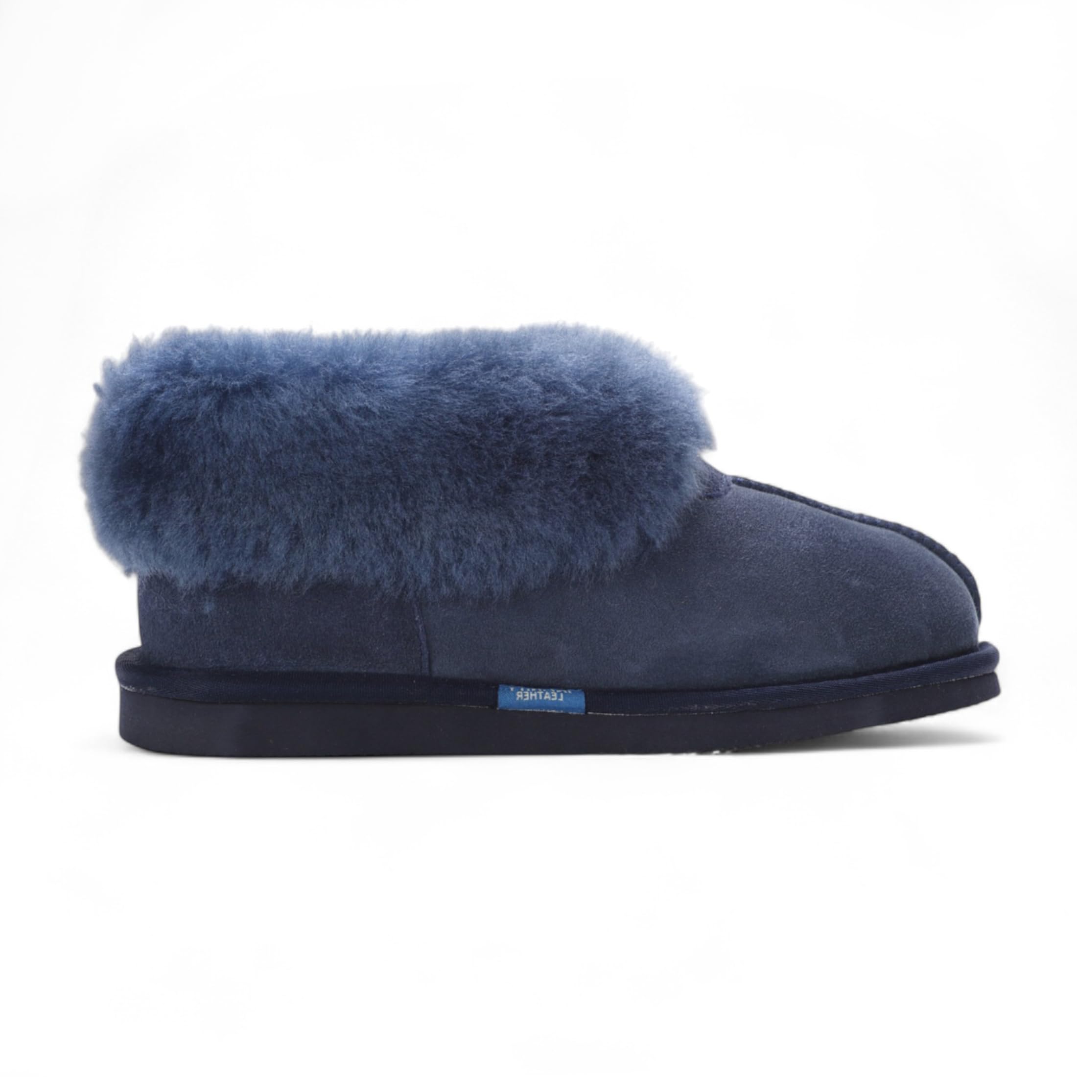 Infinity Leather Womens Sheepskin Suede Ankle Bootie Slip-On Winter - Cozy Fur Lined Non-Slip Boot Warm Indoor Footwear