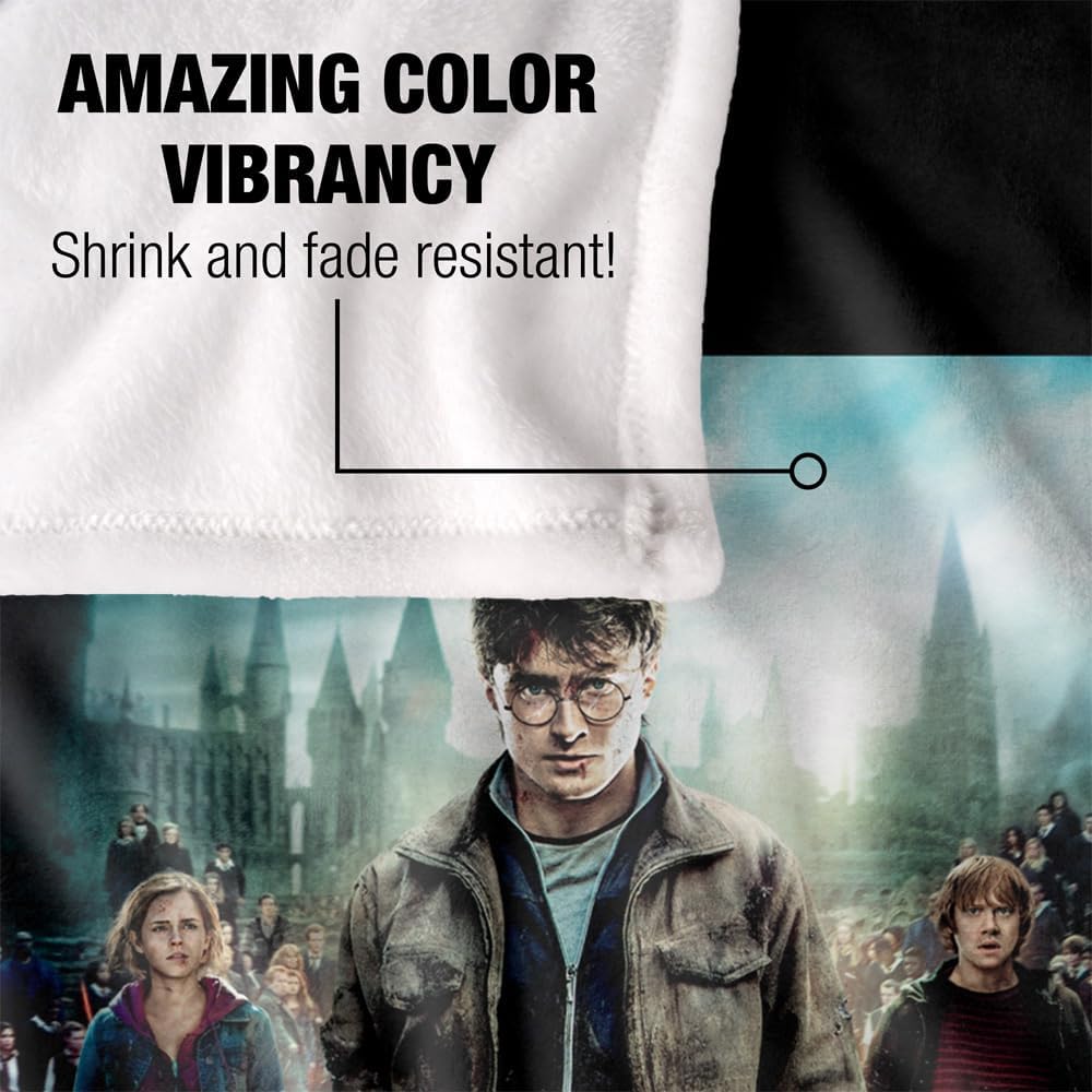 Harry Potter Blanket, 60"x80" Deathly Hallows Part 2 Poster Silky Touch Super Soft Throw Blanket