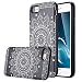 LONTECT haed iPhone 7 Case- Art Floral Slim Cover Hard Shell- Soft TPU- Dual Layer Shockproof- Black/White