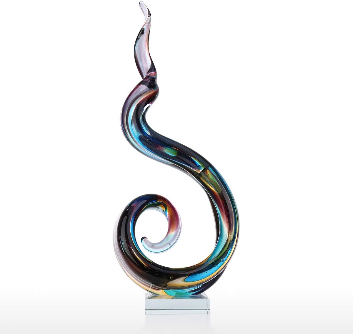 Tooarts Abstract Glass Sculpture Handmade Glass Ornament¬†Decorative Tabletop Artwork Home Decor Multicolor