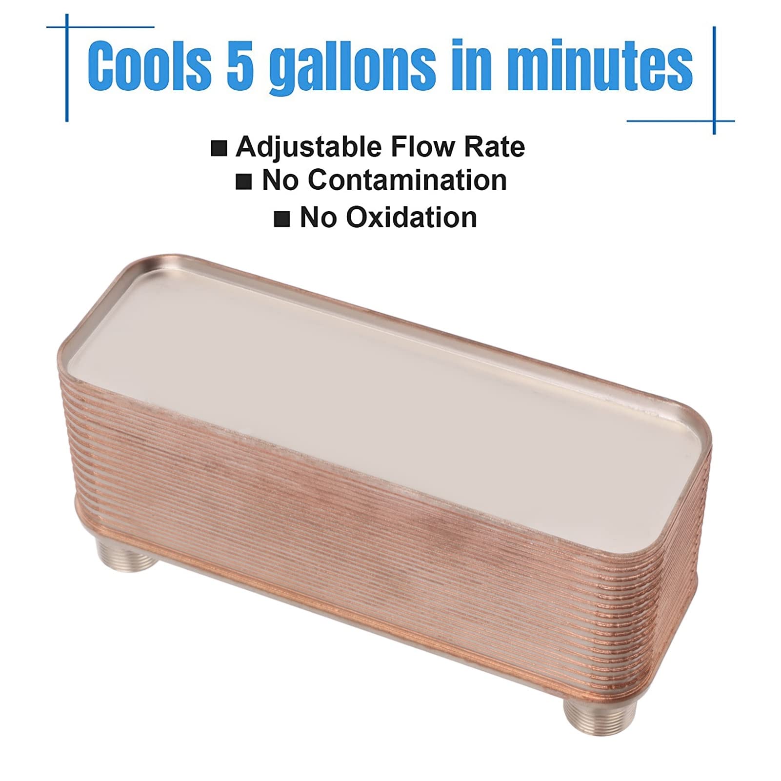 Topyond Enfriador De Placas Enfriador De Cerveza De Agua Pequeño Intercambiador De Calor De Placas Soldadas De Acero Inoxidable Enfriador De Mosto para Calentador De Agua De Mosto De Cerveza