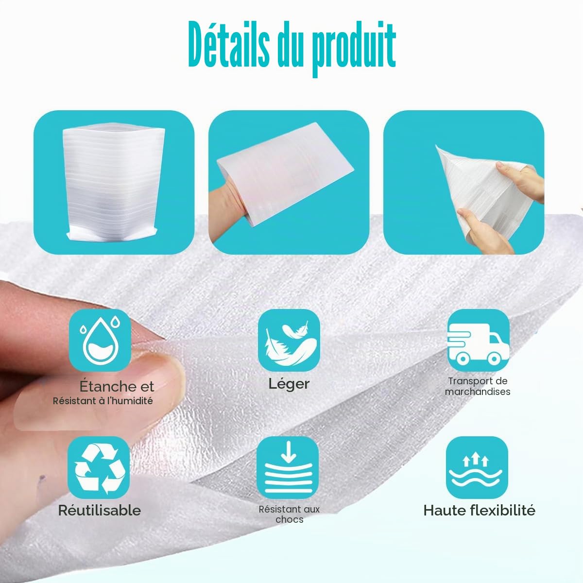 Lot de 100 sacs en mousse blanche - Pour le transport et l'expédition - Parfait pour les objets fragiles - Pièces métalliques - Objets de collection - Produits en plastique