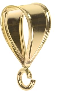 uGems 14K Solid Gold Large Size Bail Component with Ring Connector 15mm x 9mm