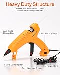 Gun à colle chaude pleine taille avec 10 Sticks, pistolet à colle de poids lourd avec 80W Super puissance, anti-calcaire Buse et simple squeeze Trigger, parfait pour l'artisanat, DIY et des réparations - jaune