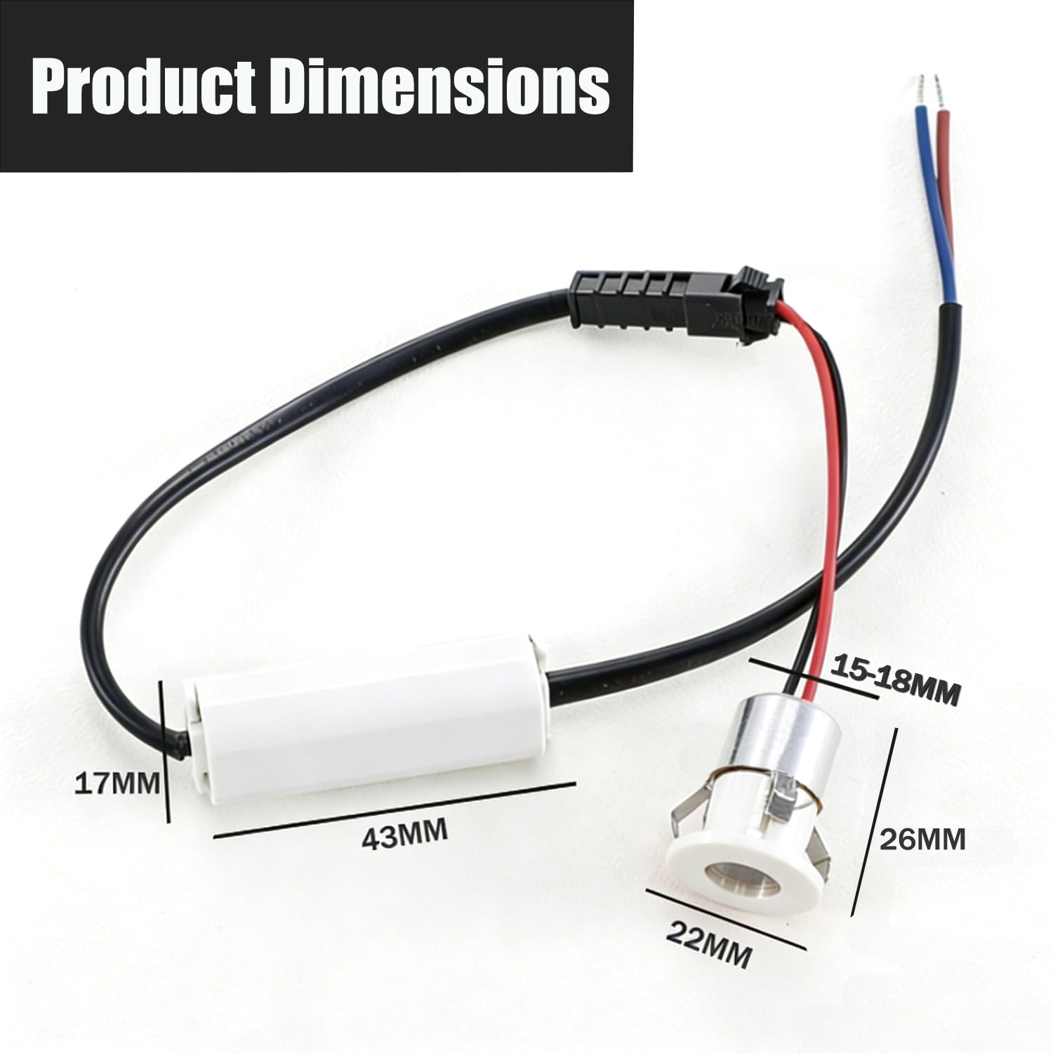 Lot de 10 spots LED, 1W mini éclairages encastrables, 3000K spots encastrés, 230V spots de plafond ultra plats, pour cuisine, salon, éclairage de placard, vitrine, marches d'escalier (Blanc)