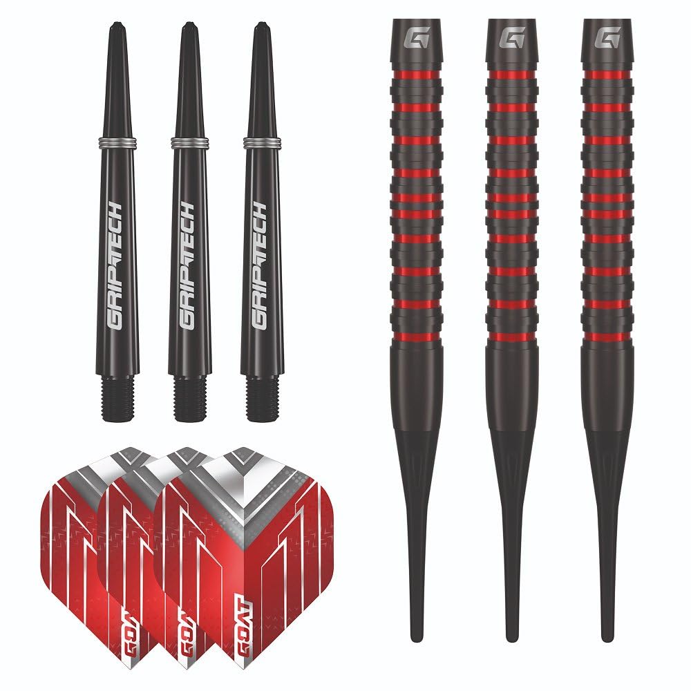 GOAT – Softdarts 80% Tungsten Dartpfeile Softtip, Mit Extra Flights und Shafts, Softdarts, Profi Dartpfeile Set, 3 Softdart Pfeile