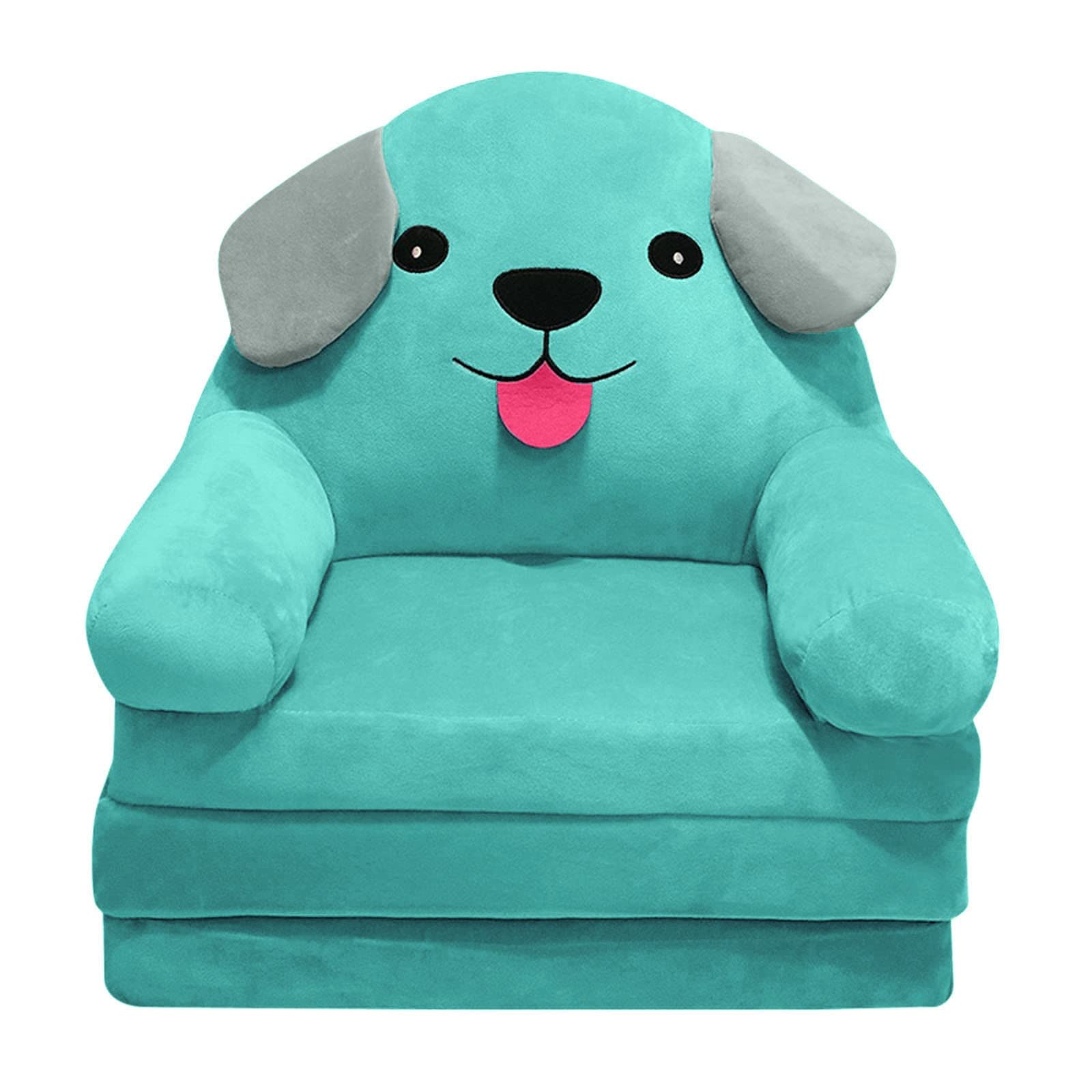 Plush Foldable Kids Sofa Backrest Armchair 2 In 1 Foldable Children Sofa Cute Cartoon Lazy Sofa Children Flip Open Sofa Bed For Bedroom Without Liner Filler Ultra Comfy Seat Cushion