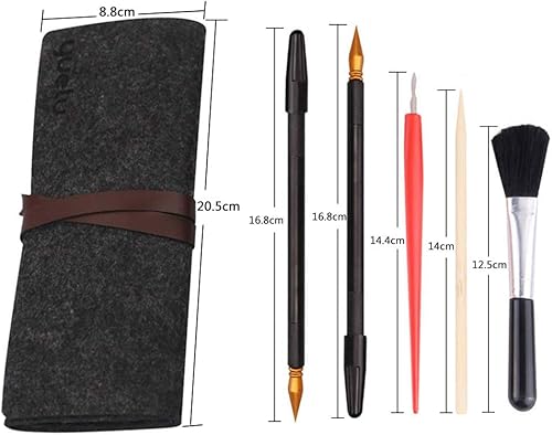 Miniatura 6 de LOOKSEVEN Juego de herramientas para rascar, 6 piezas de herramientas de arte para rascar, juego de artes de boceto, bolígrafo de color rascador con