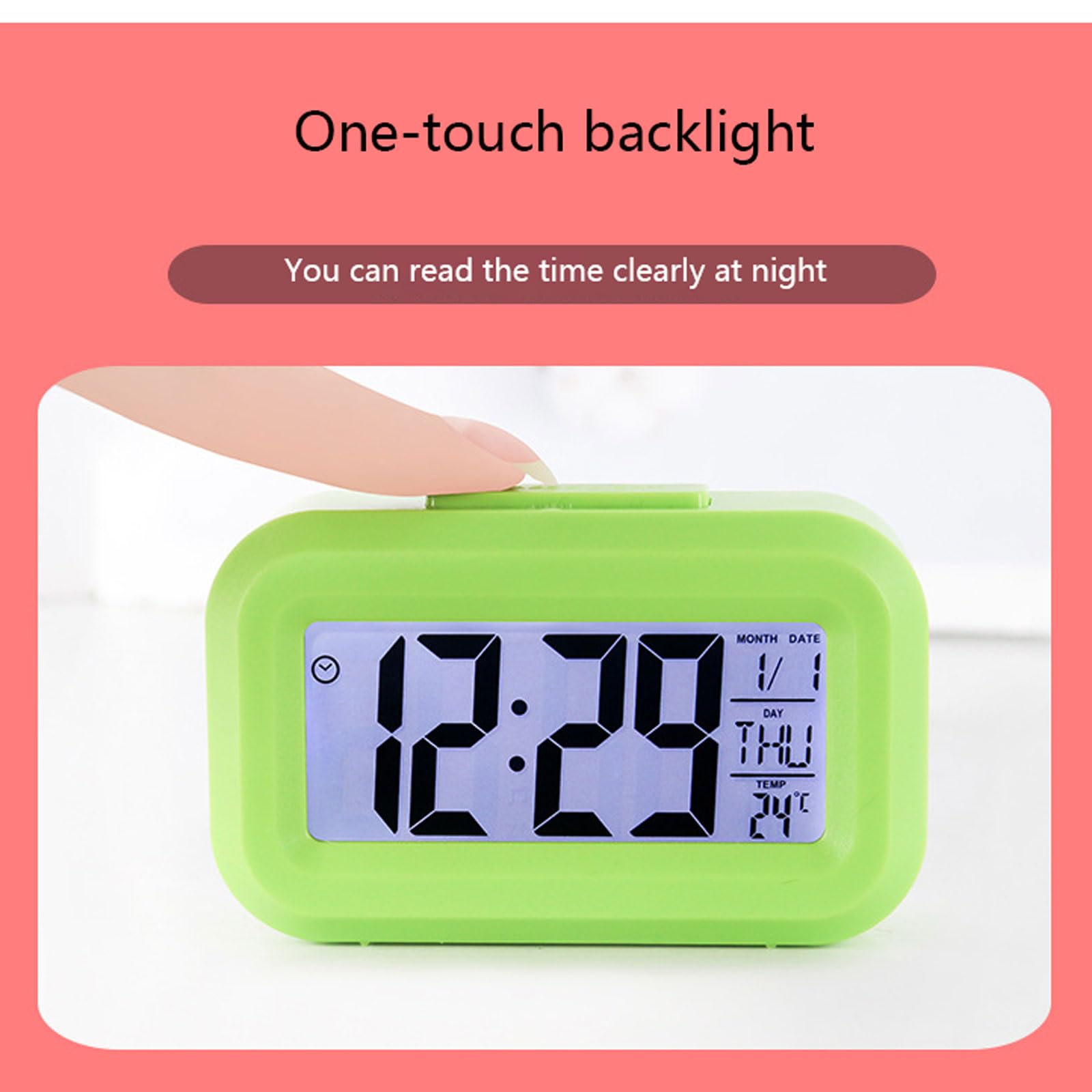 Despertador, Reloj Despertador Inteligente con Temperatura, Alarma