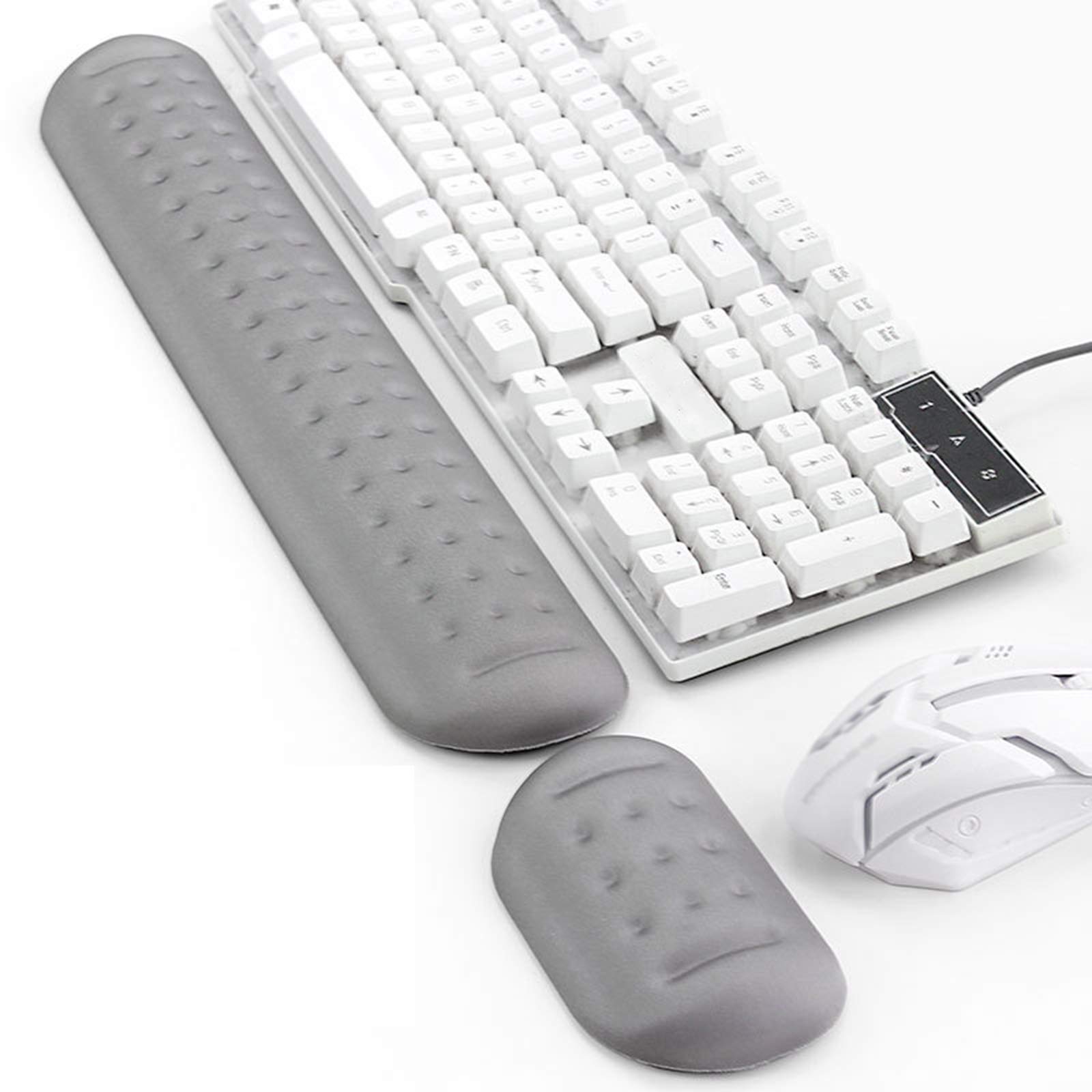 Tappettino poggiapolsi per Tastiera e Mouse, in Memory Foam, ergonomico, Antiscivolo, per Giocare e Usare Il Computer, per casa e Ufficio