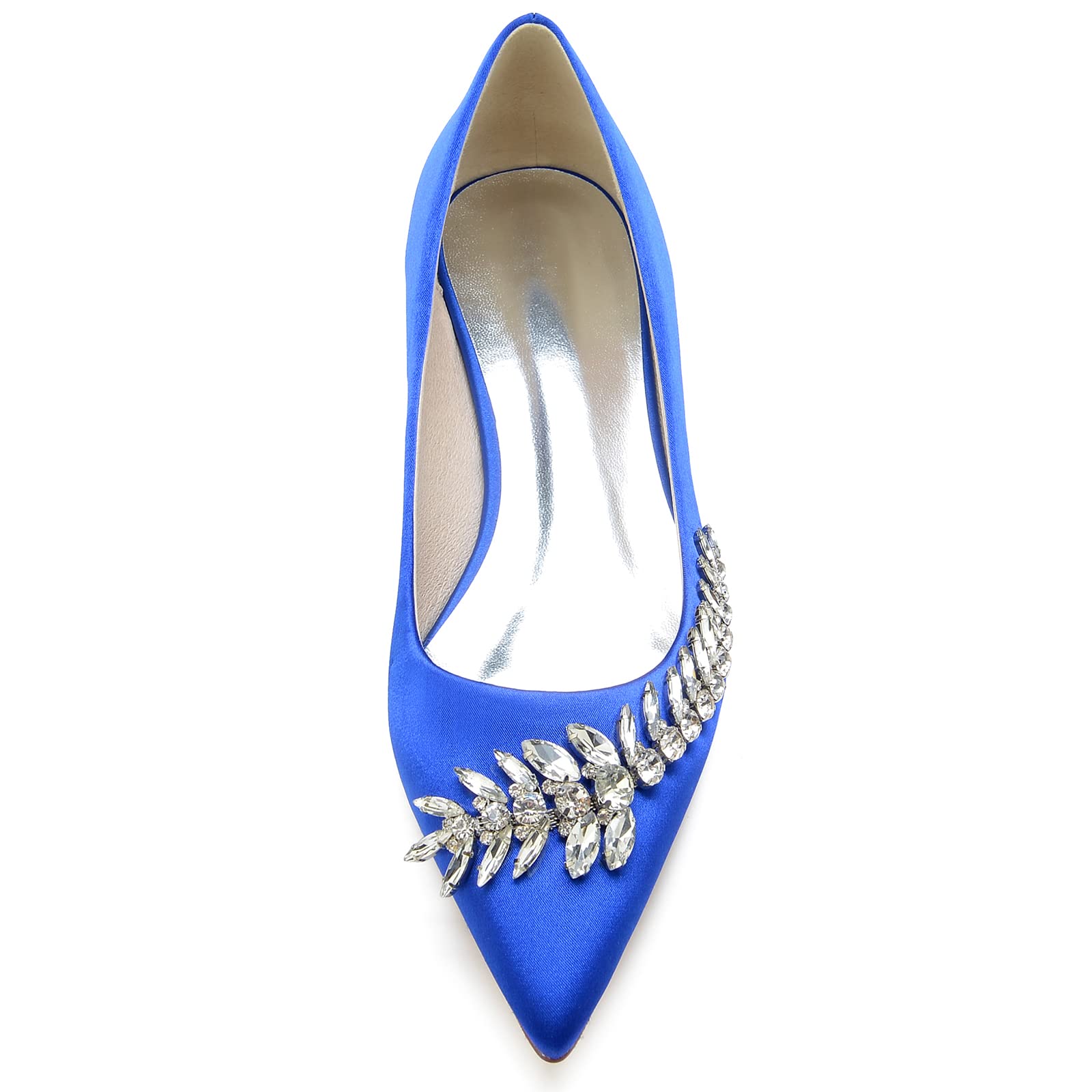 Zapatos de Satén con Broche Joya Punta Estilizada Tacón Bloque Bajo Fondo de Armario para Oficina o Look de Invitada