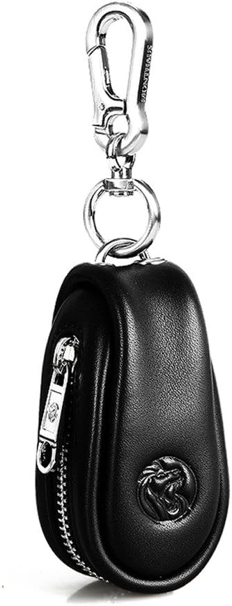 MONTHAUS Unisex Leather Zipper Hasp Cute Car Key Wallets Purse Key Holder